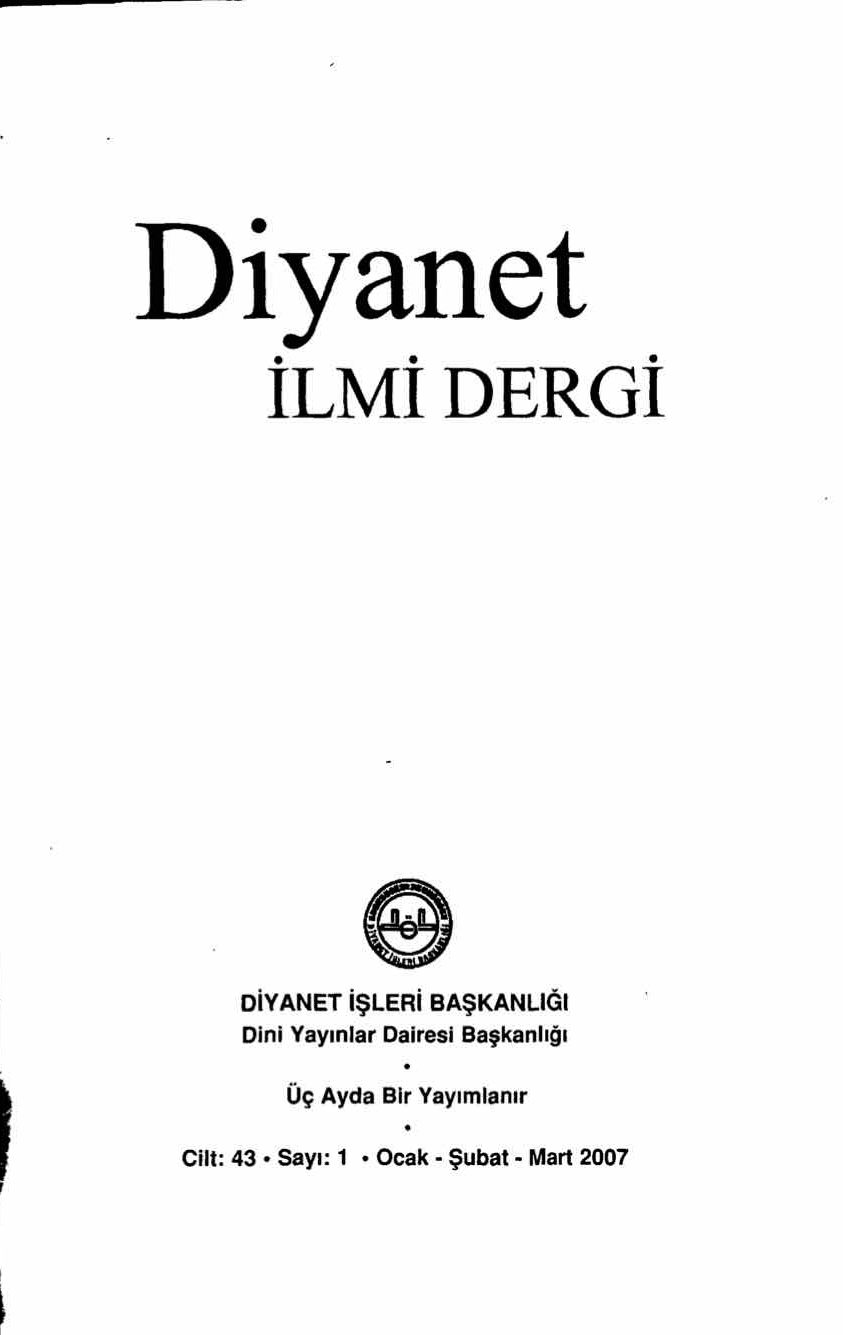 43. Cilt 1. Sayı Kapağı