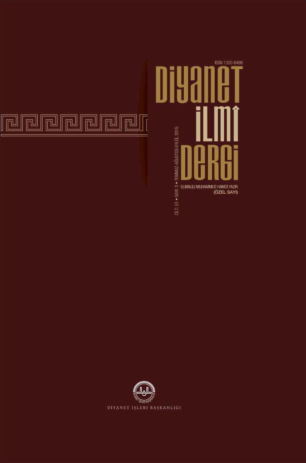 51. Cilt 3. Sayı Kapağı