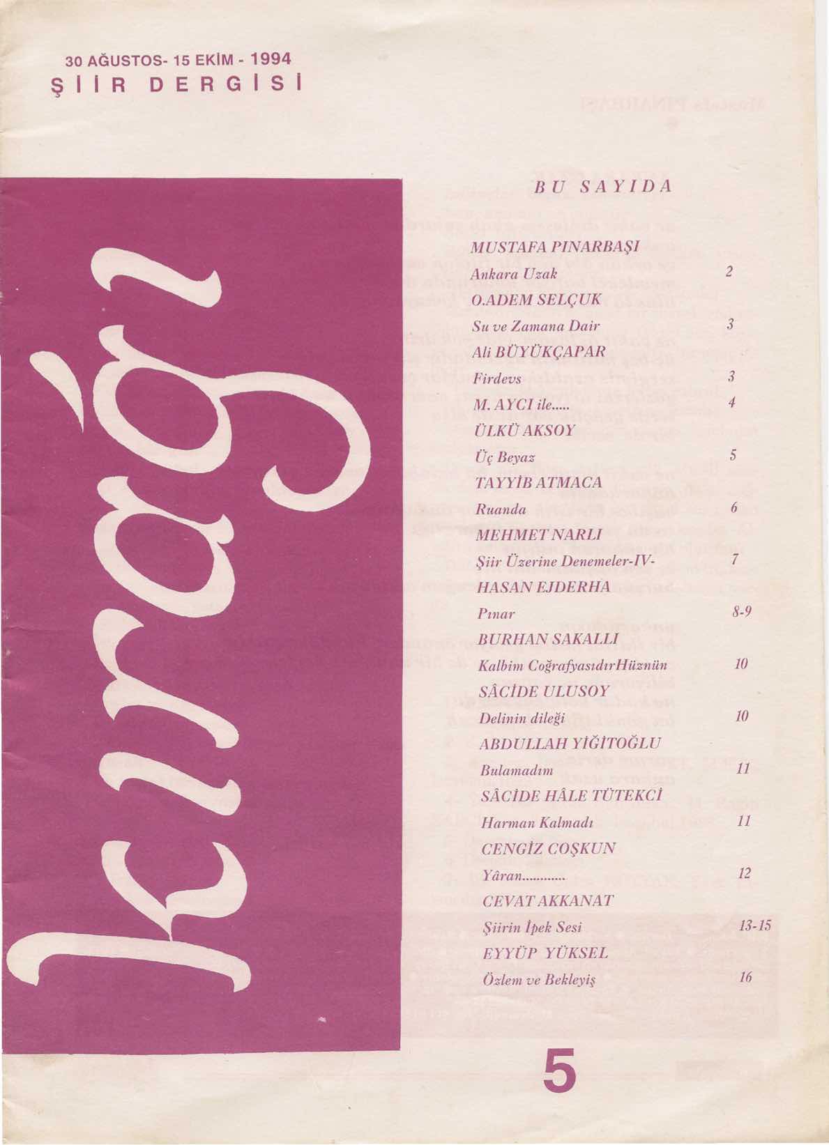 5. Sayı Kapağı