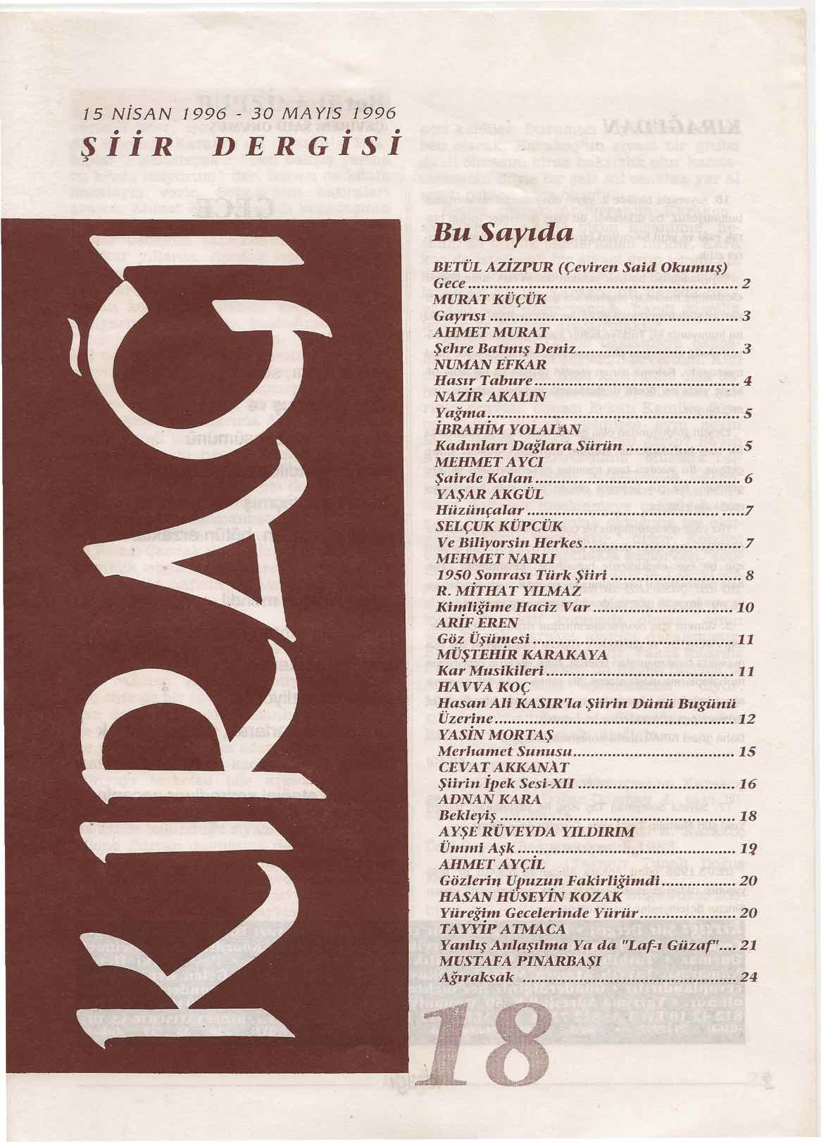 18. Sayı Kapağı