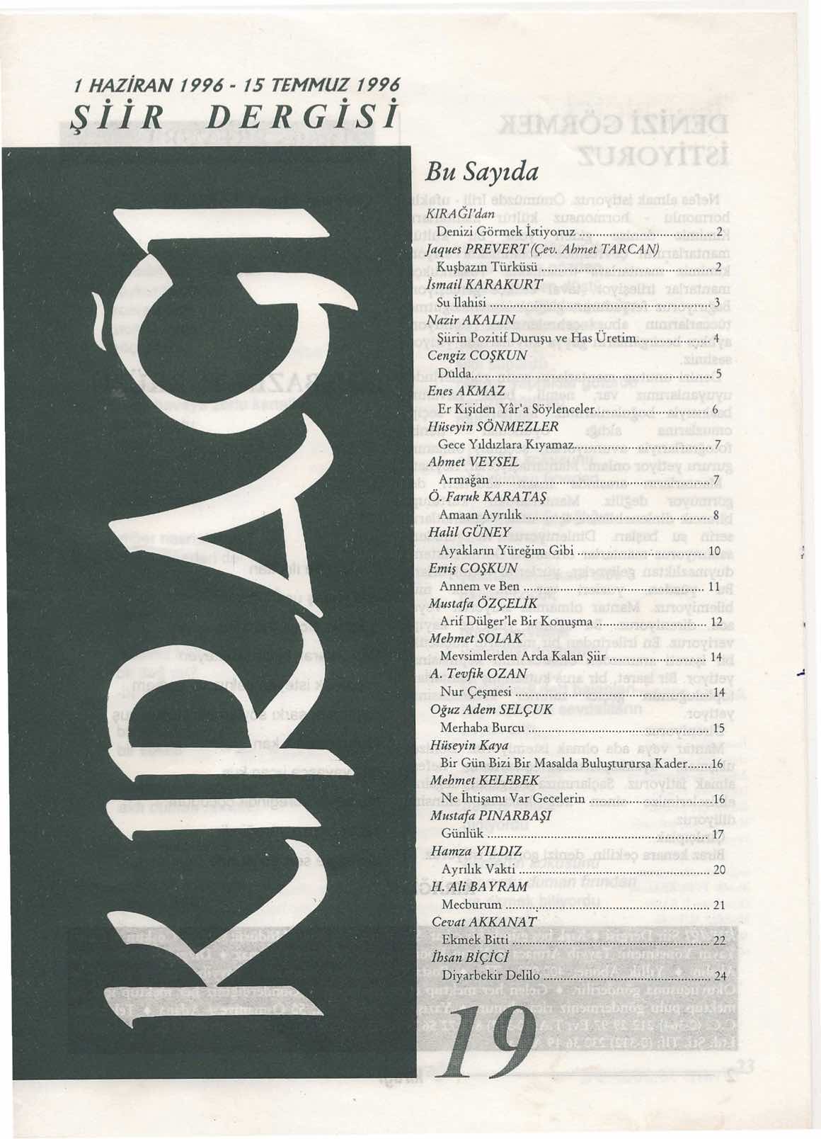 19. Sayı Kapağı