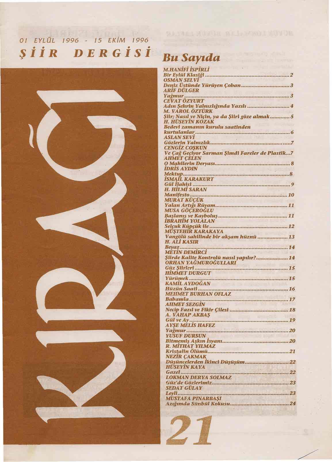 21. Sayı Kapağı