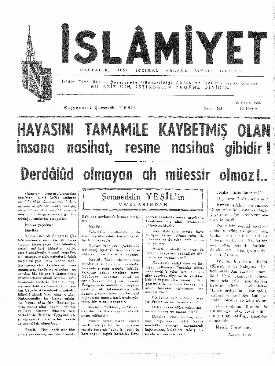 6. Cilt 295. Sayı Kapağı