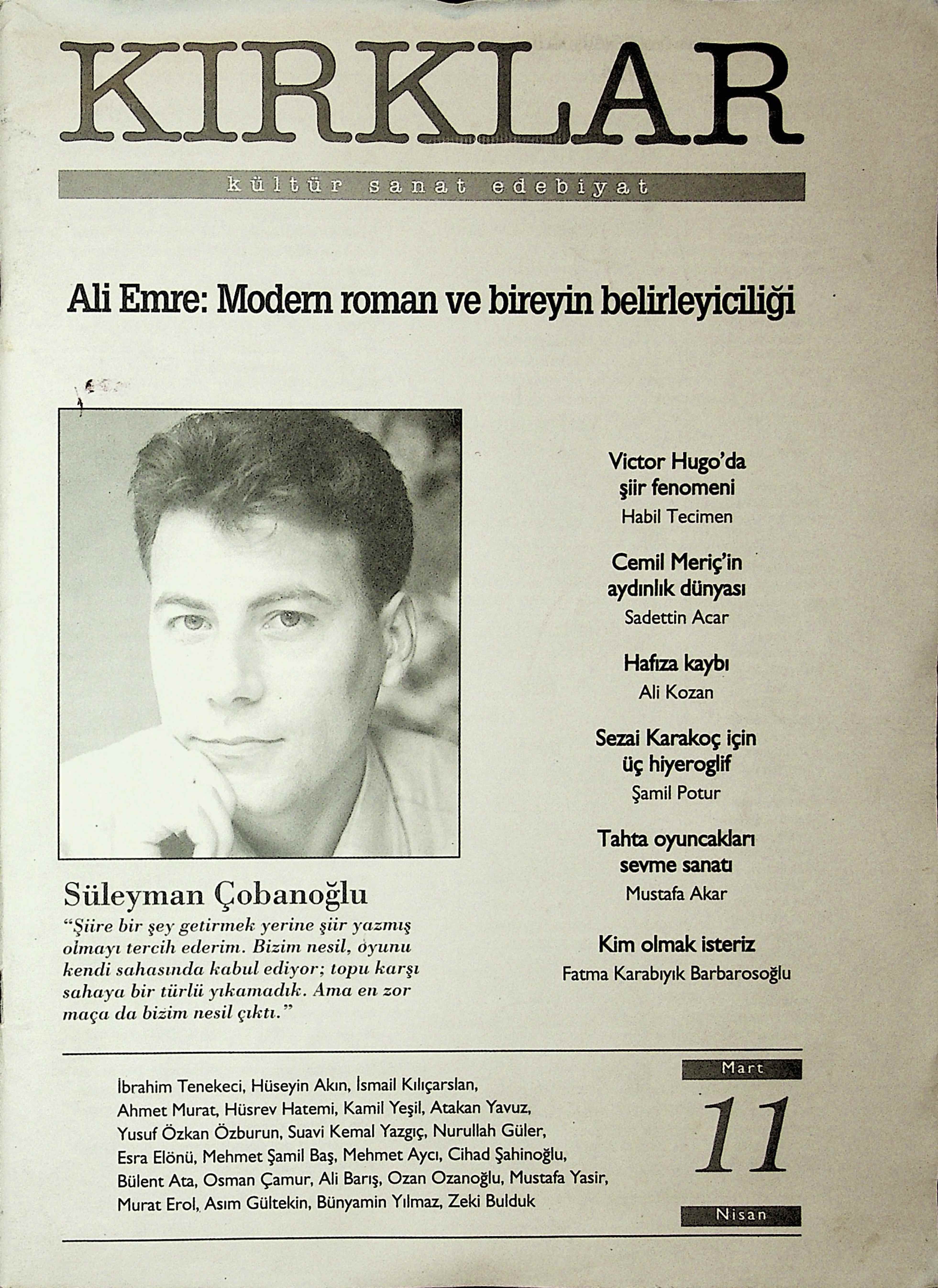 1. Cilt 11. Sayı Kapağı