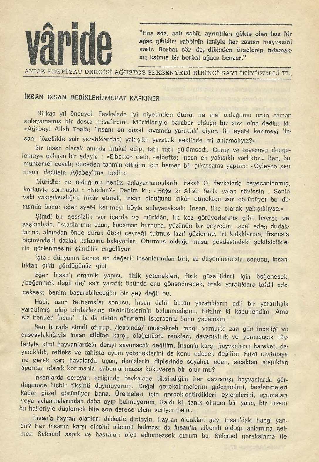 1. Sayı Kapağı