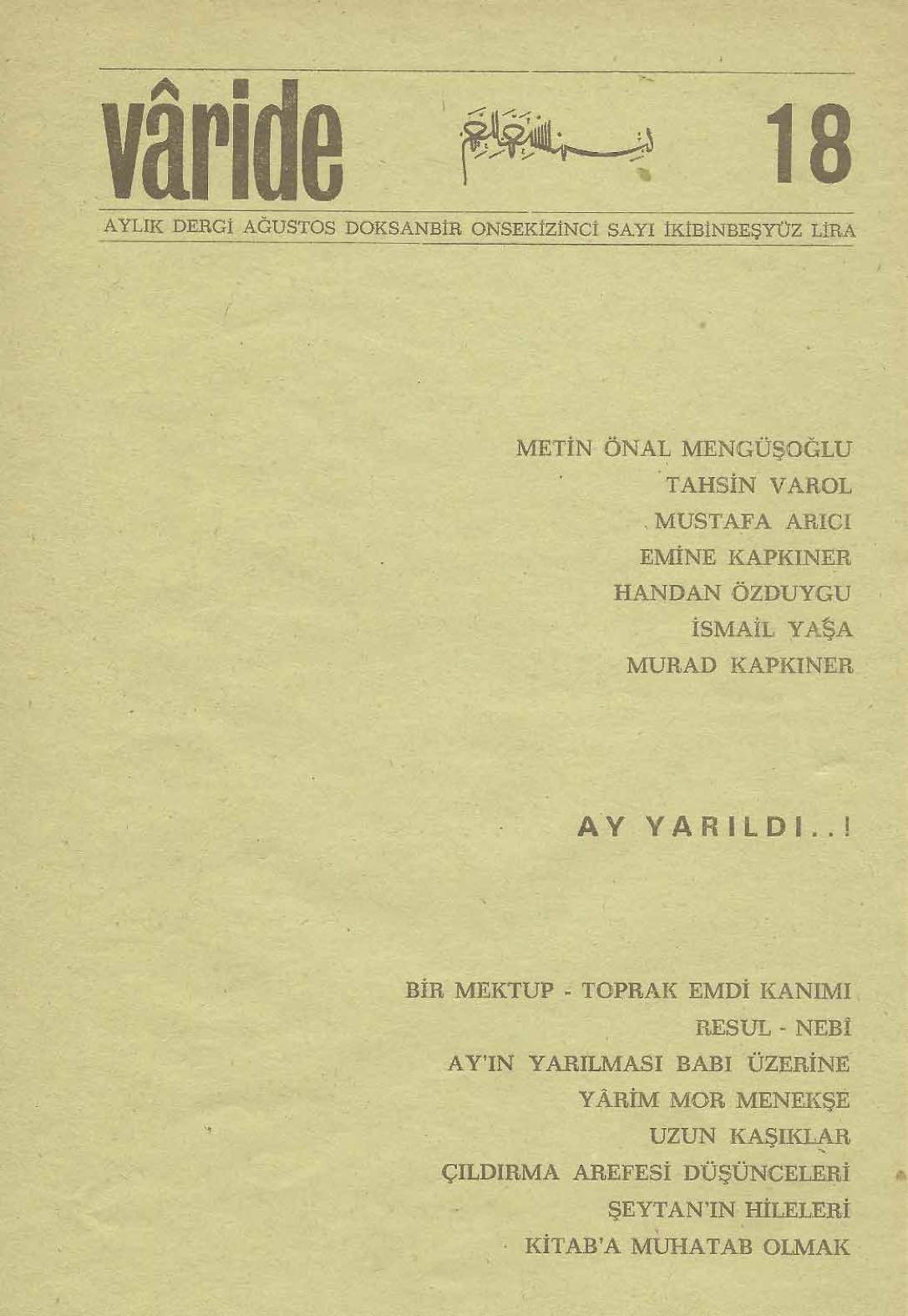18. Sayı Kapağı
