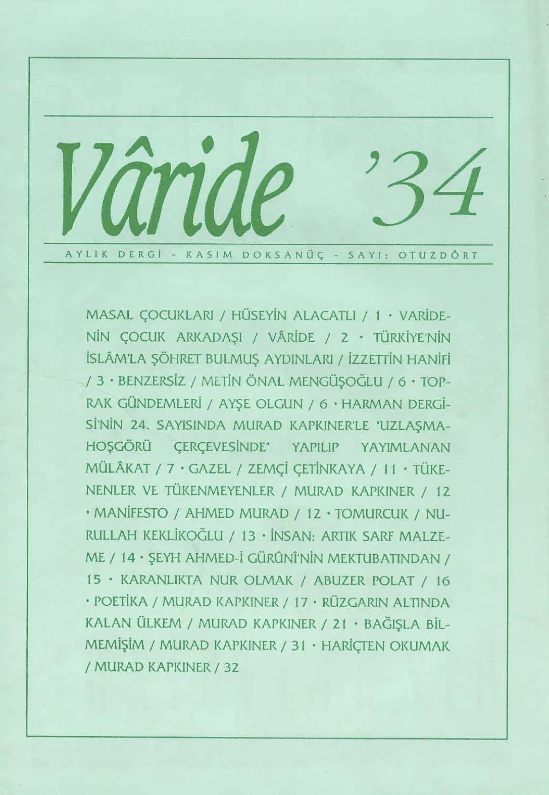 34. Sayı Kapağı