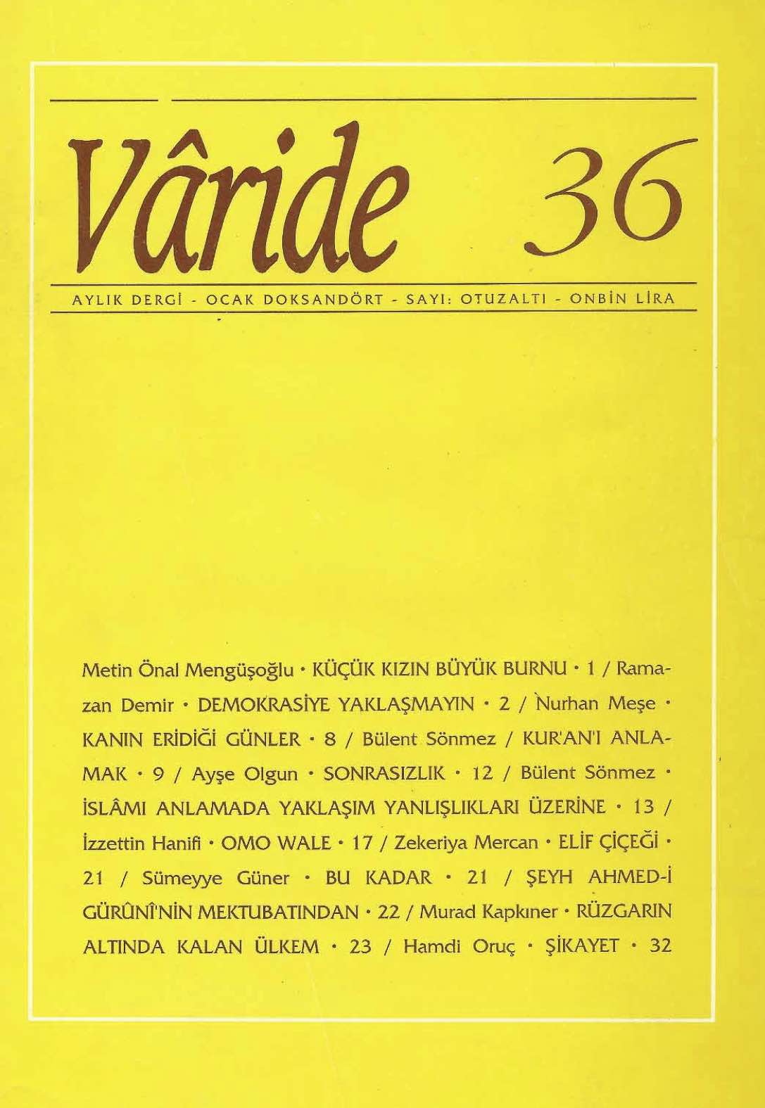 36. Sayı Kapağı