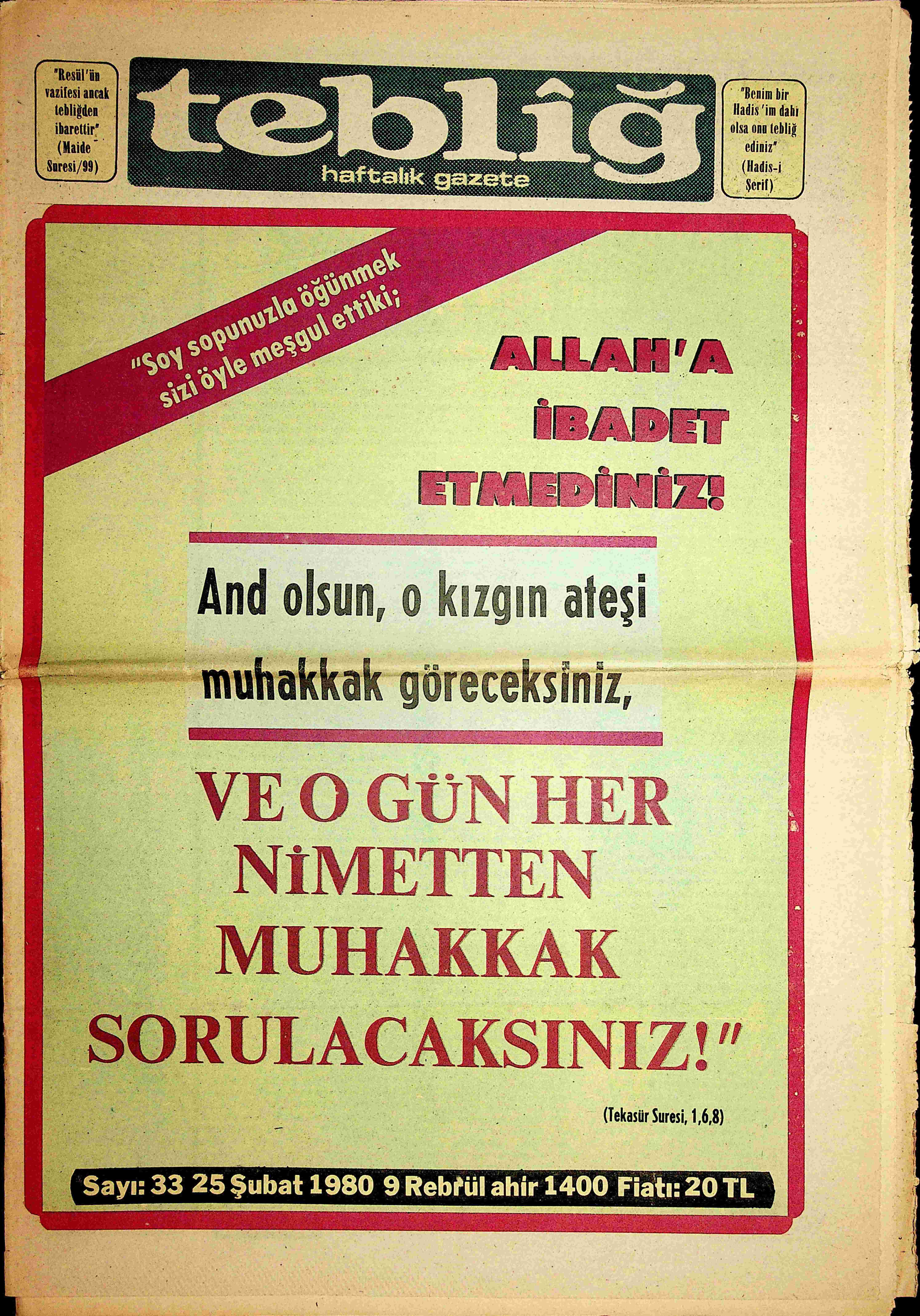 33. Sayı Kapağı
