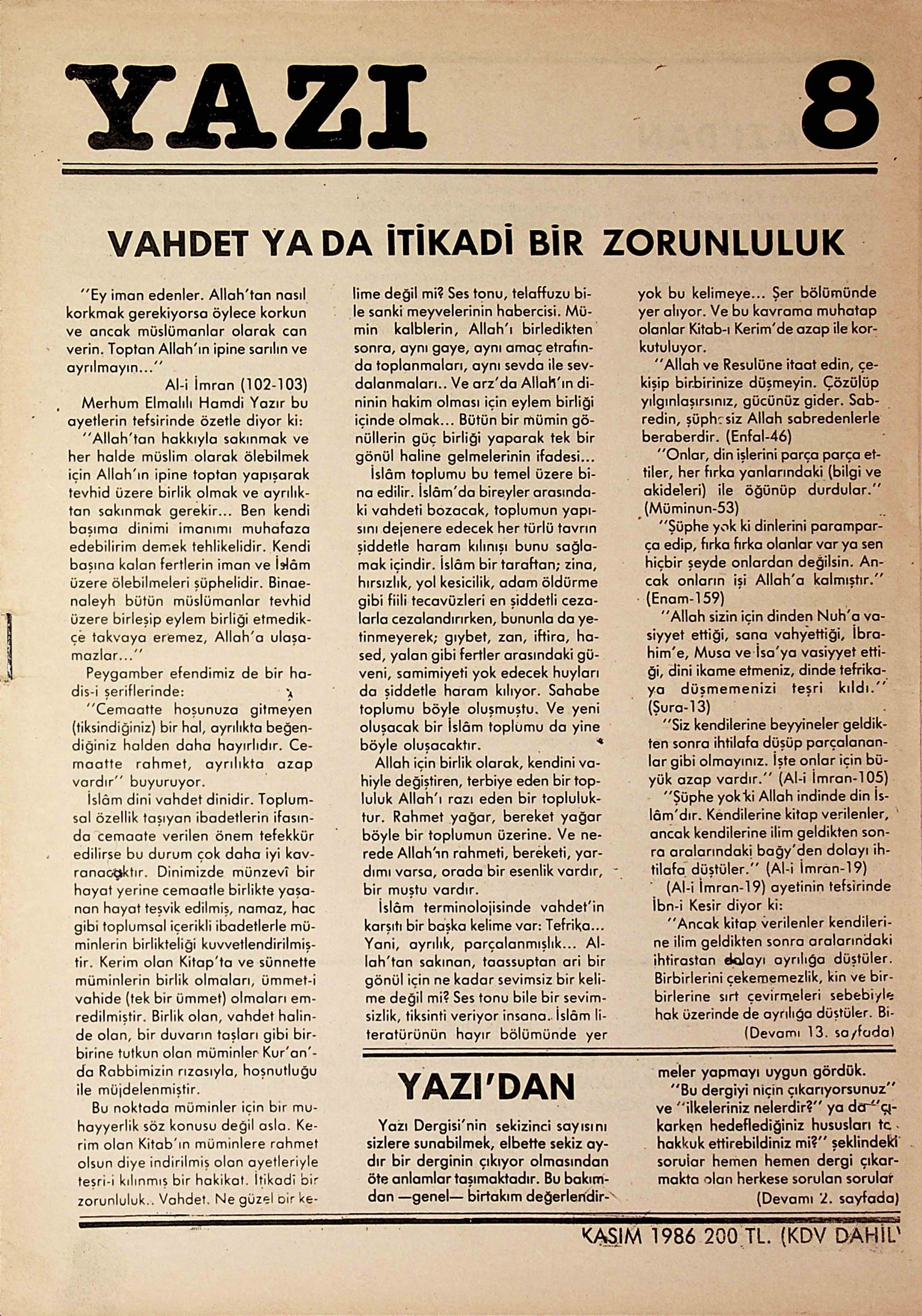 8. Sayı Kapağı