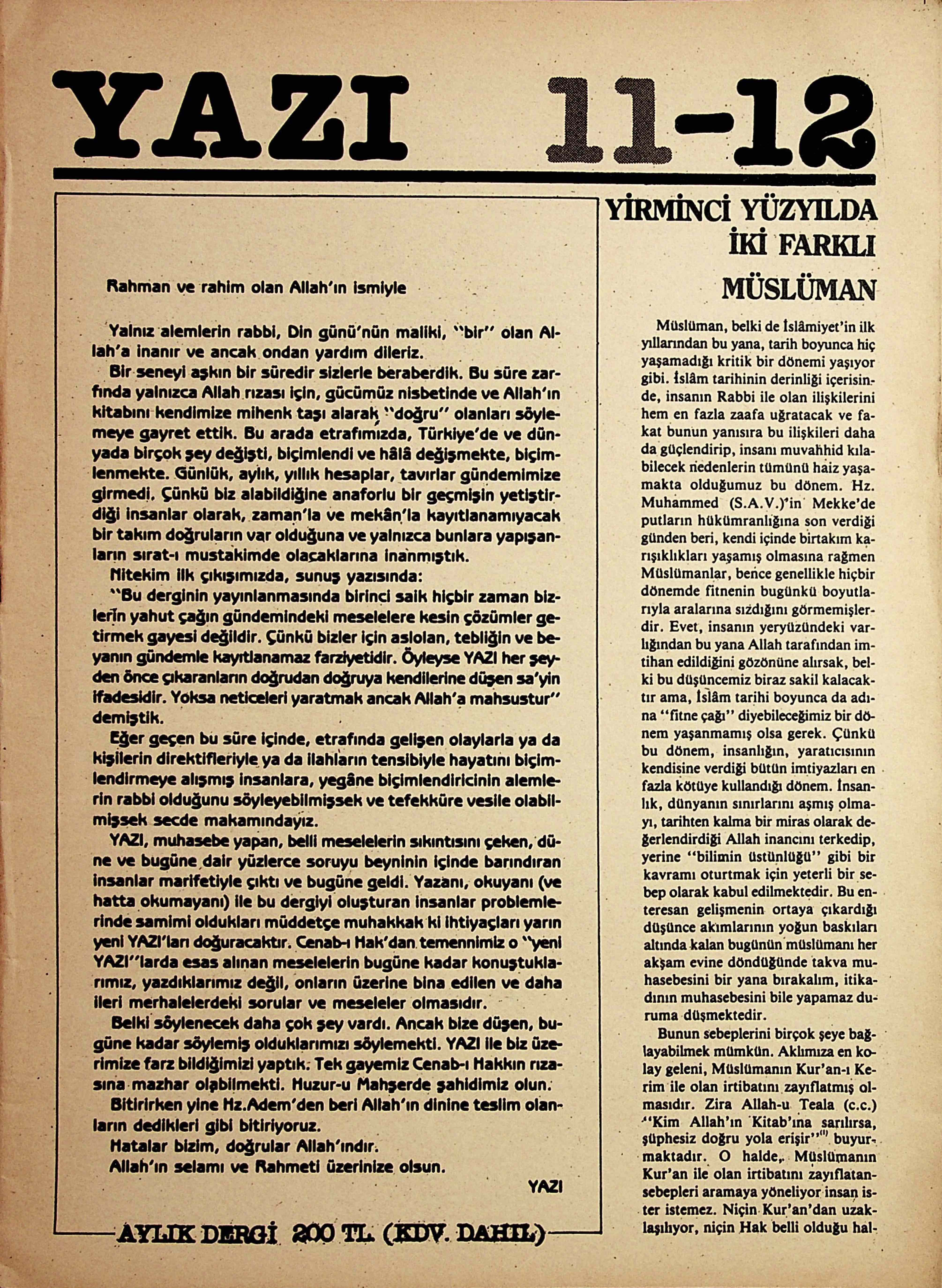 11-12. Sayı Kapağı