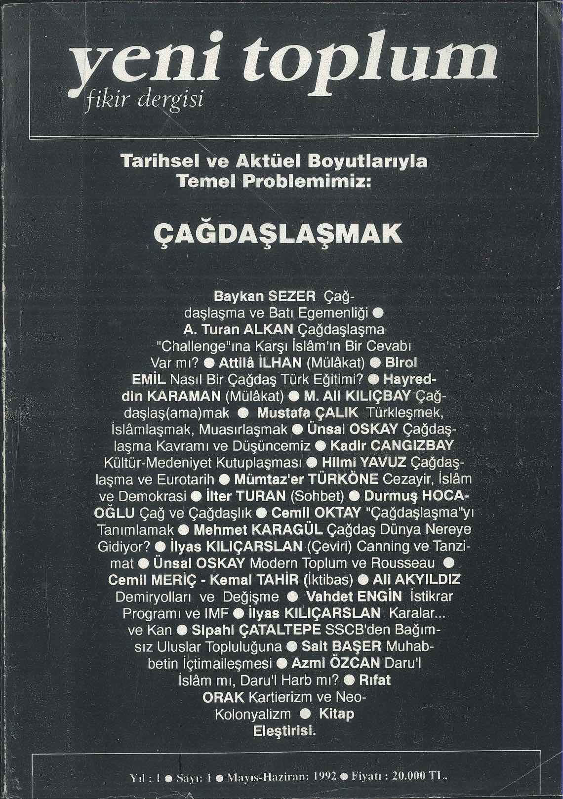 1. Sayı Kapağı