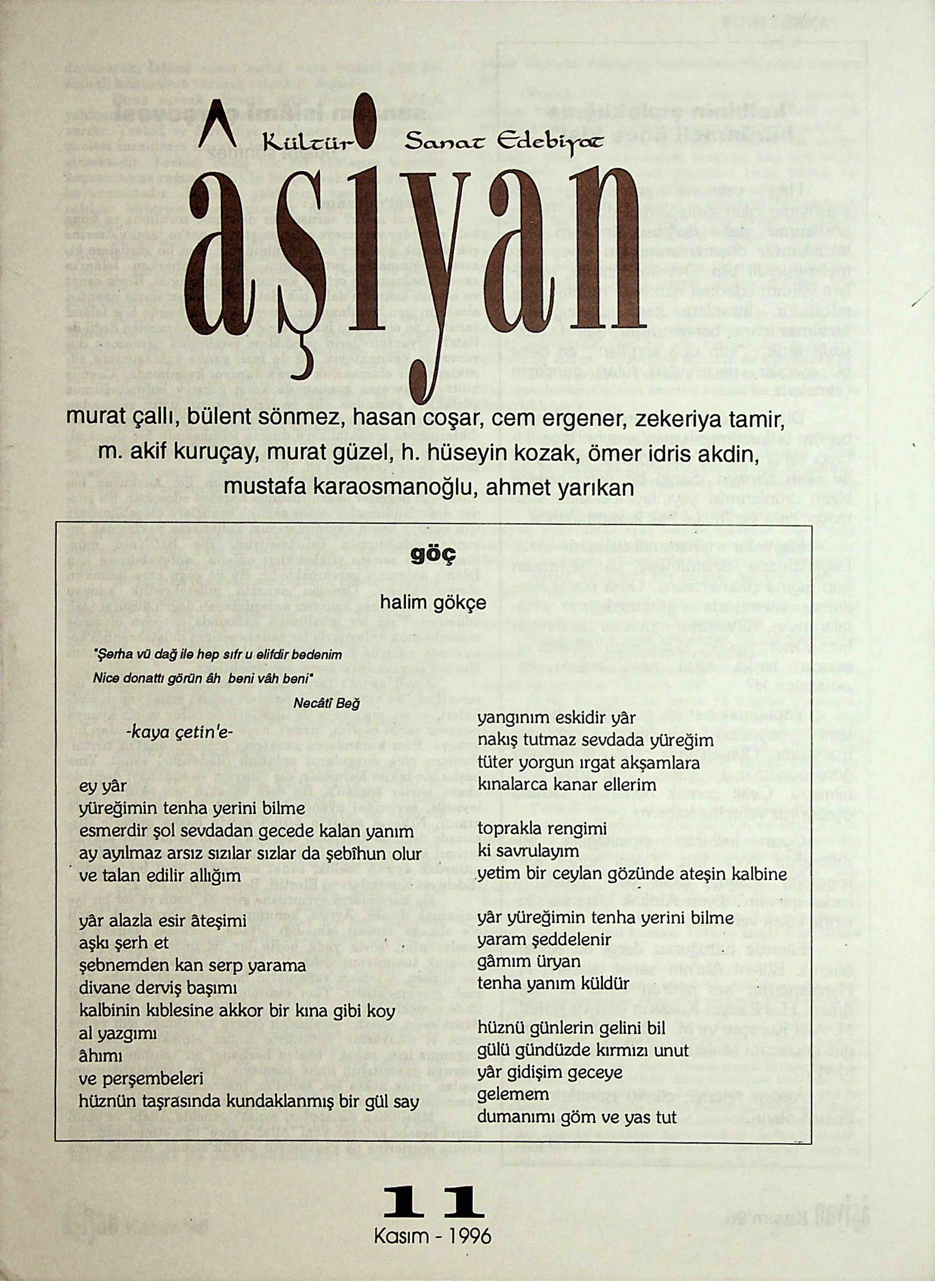 11. Sayı Kapağı