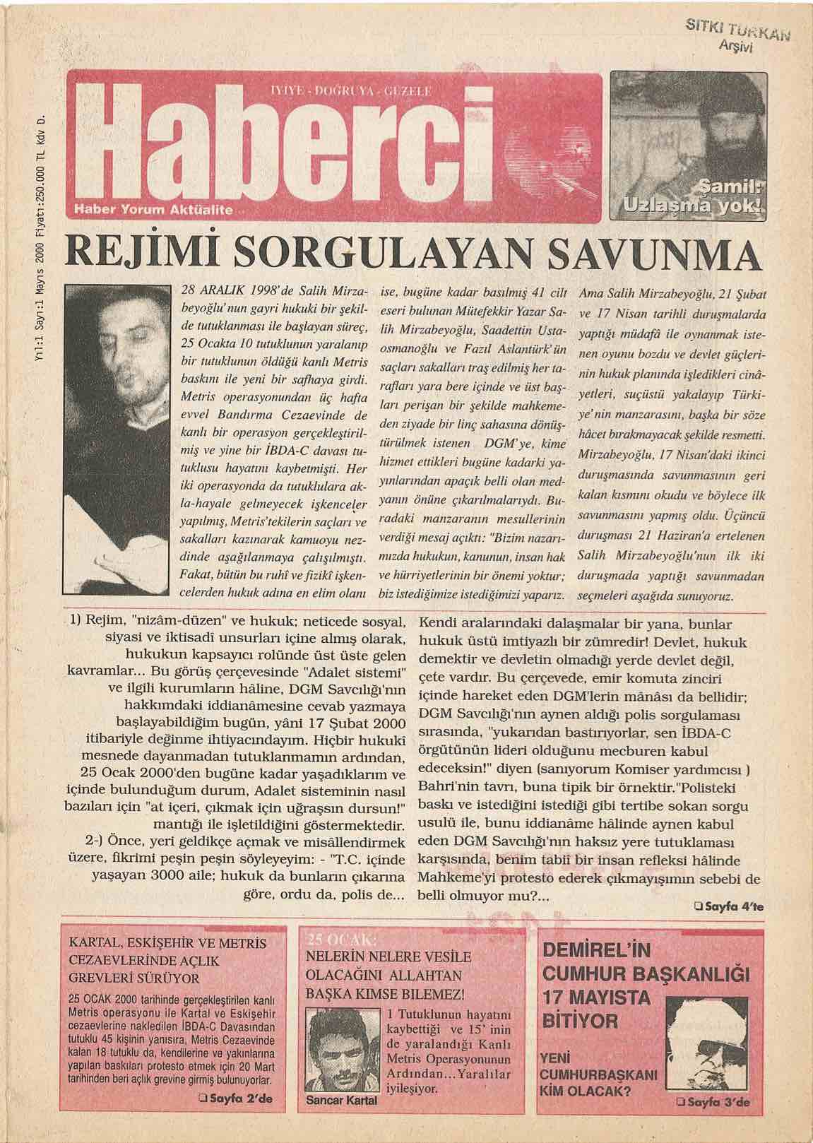 1. Sayı Kapağı