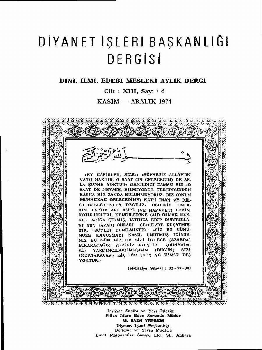 13. Cilt 6. Sayı Kapağı