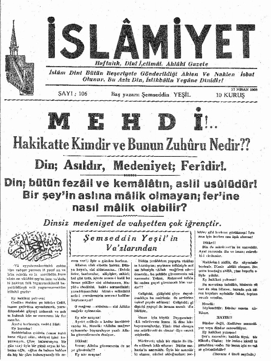 3. Cilt 106. Sayı Kapağı