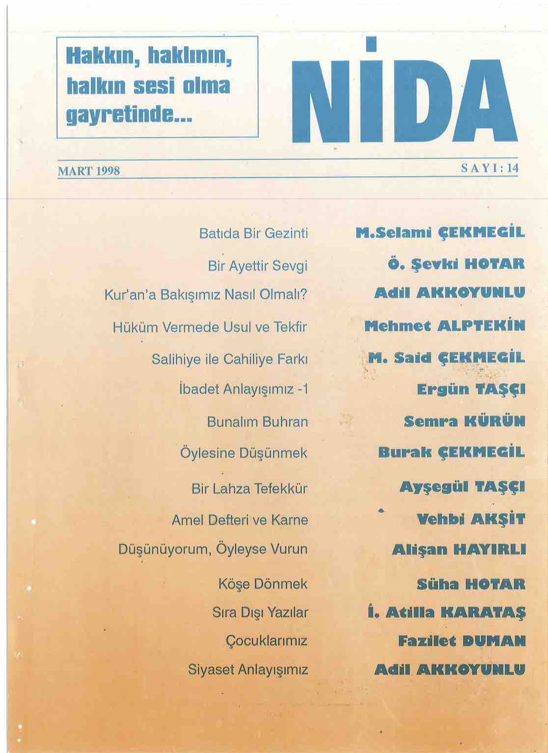 14. Sayı Kapağı