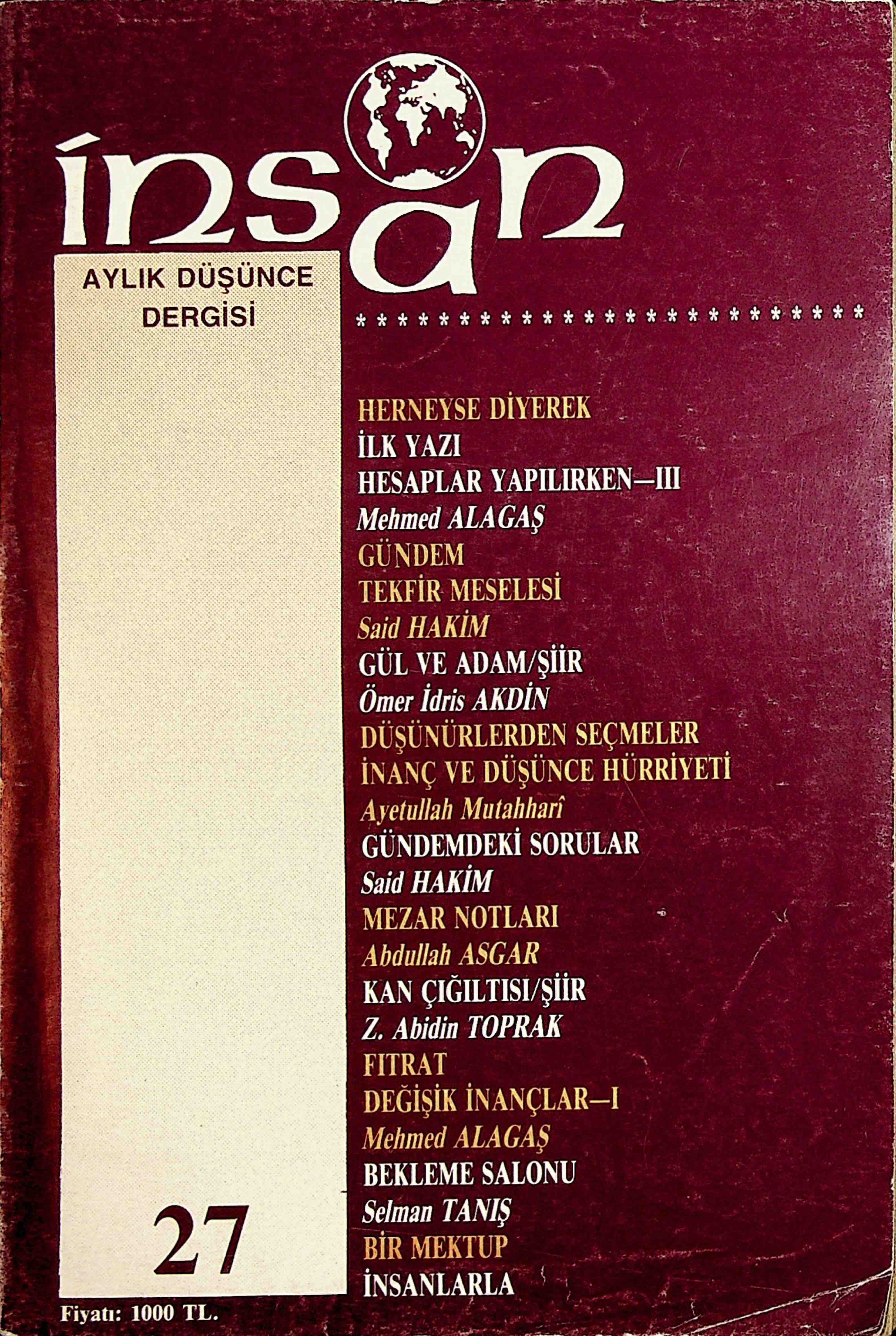 27. Sayı Kapağı