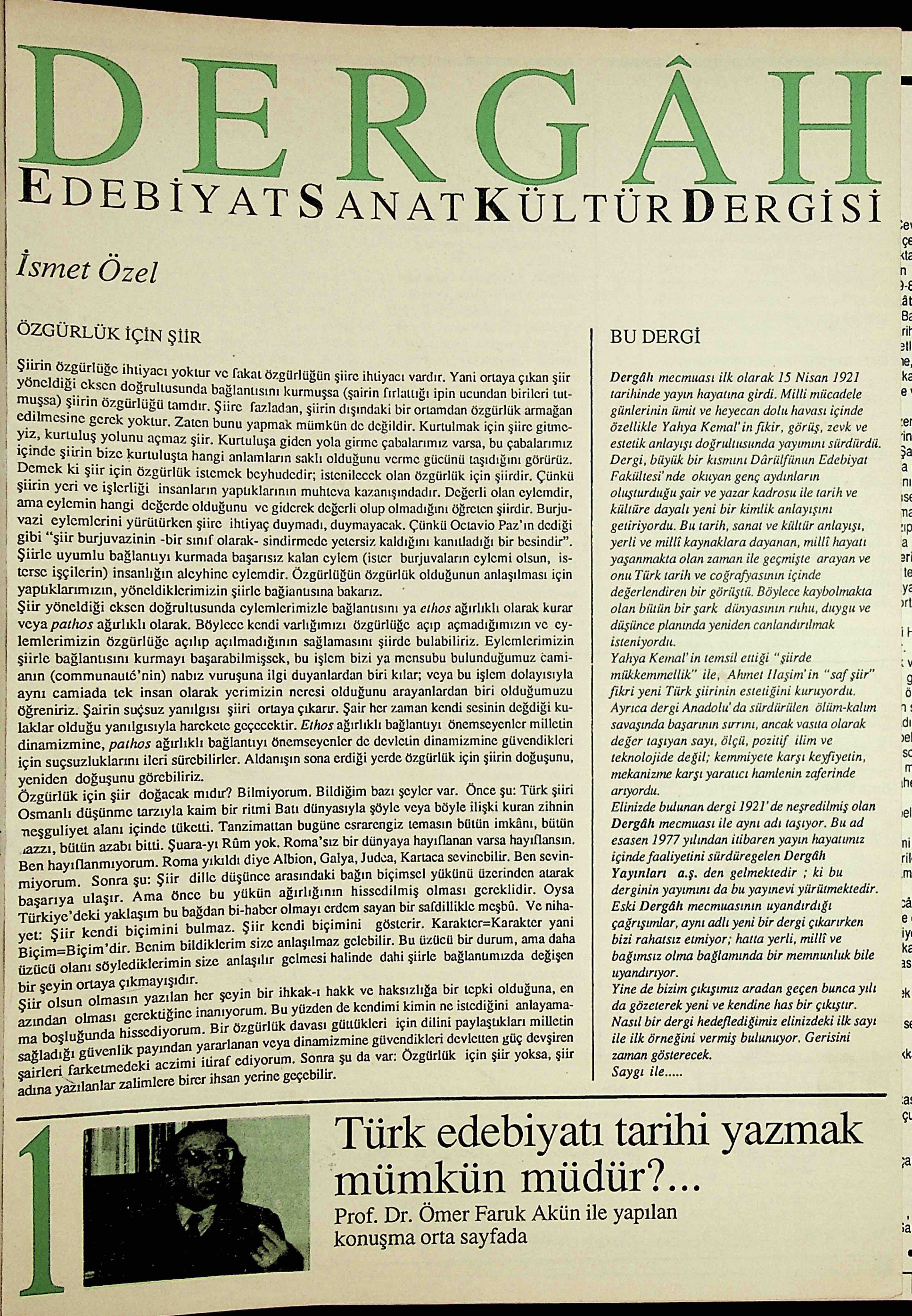 1. Sayı Kapağı