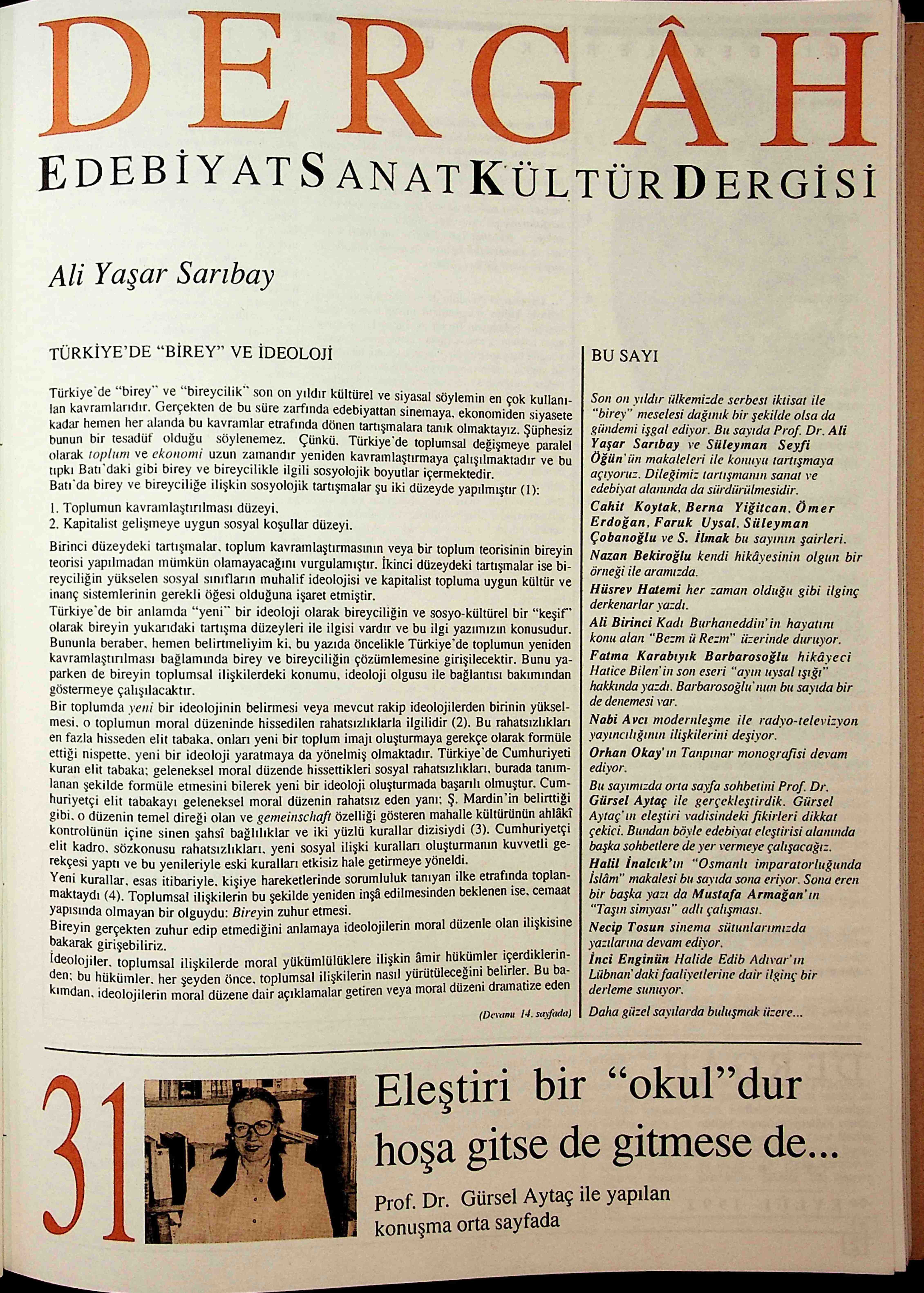 31. Sayı Kapağı