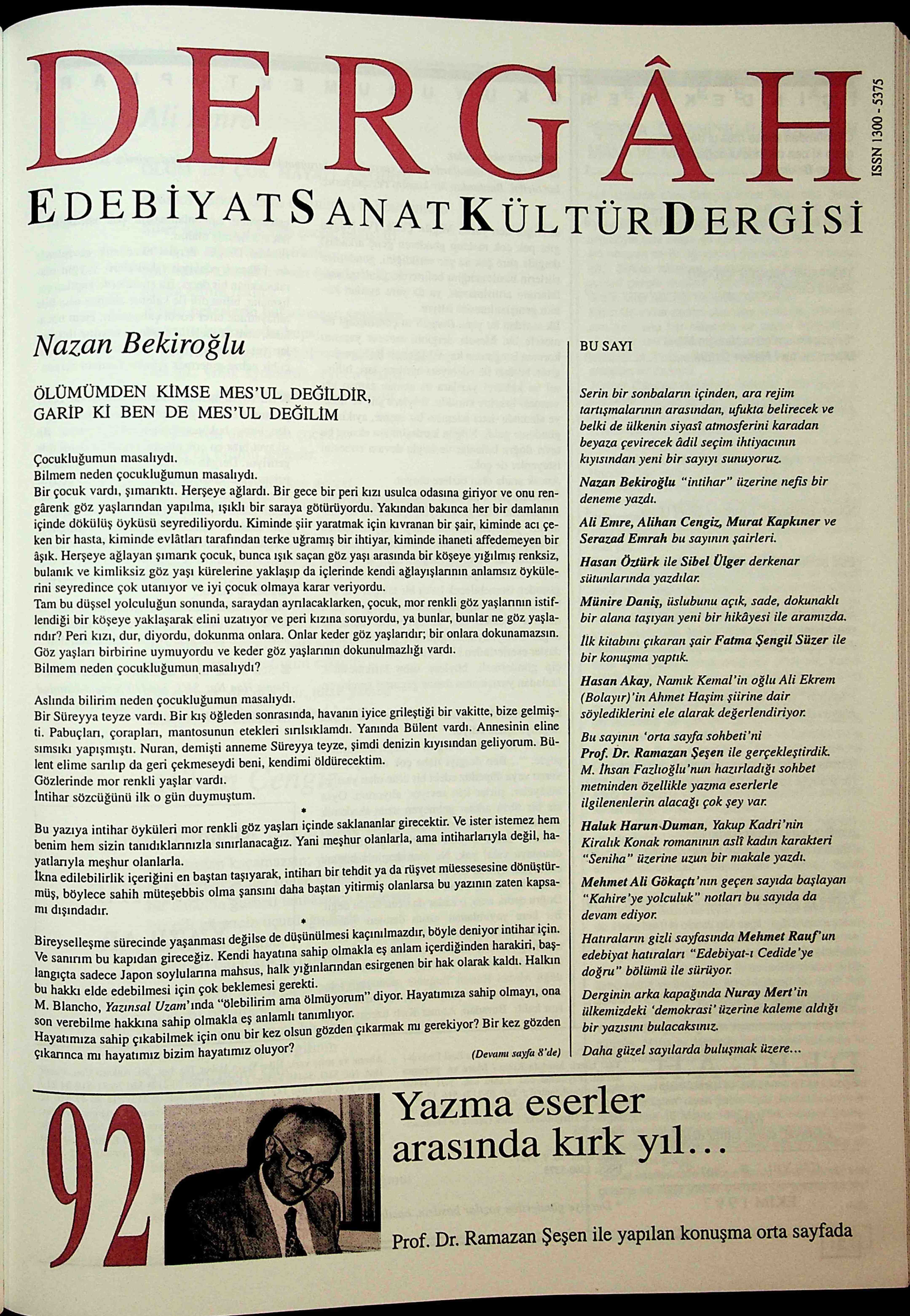 92. Sayı Kapağı