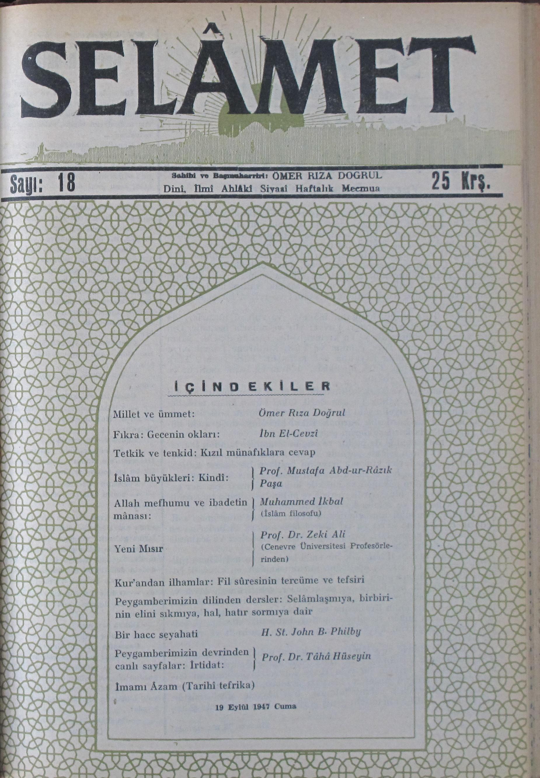 1. Cilt 18. Sayı Kapağı