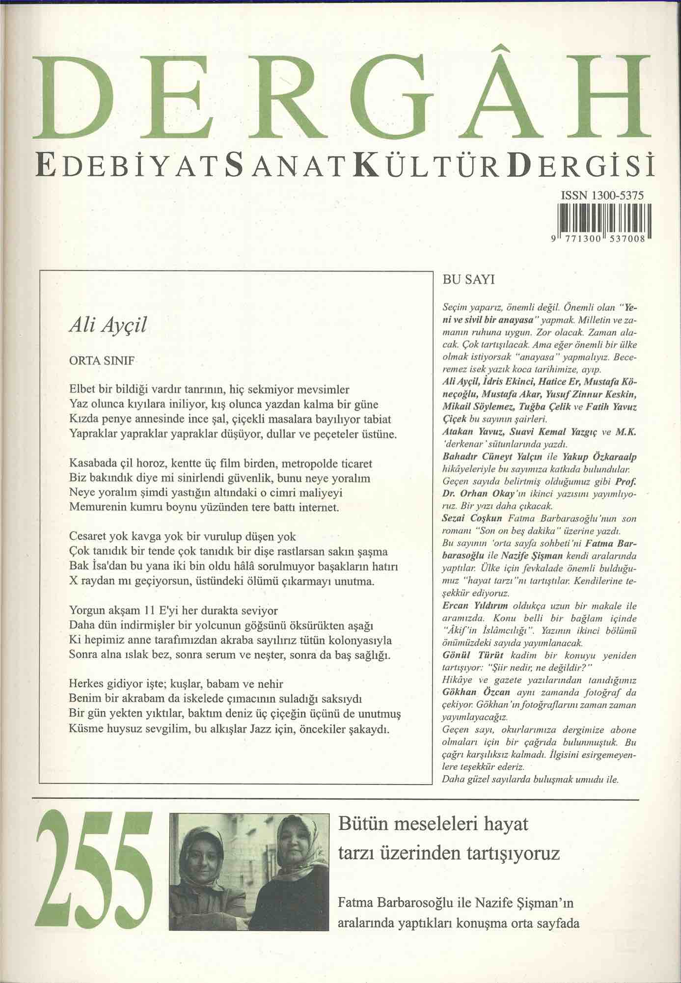 255. Sayı Kapağı