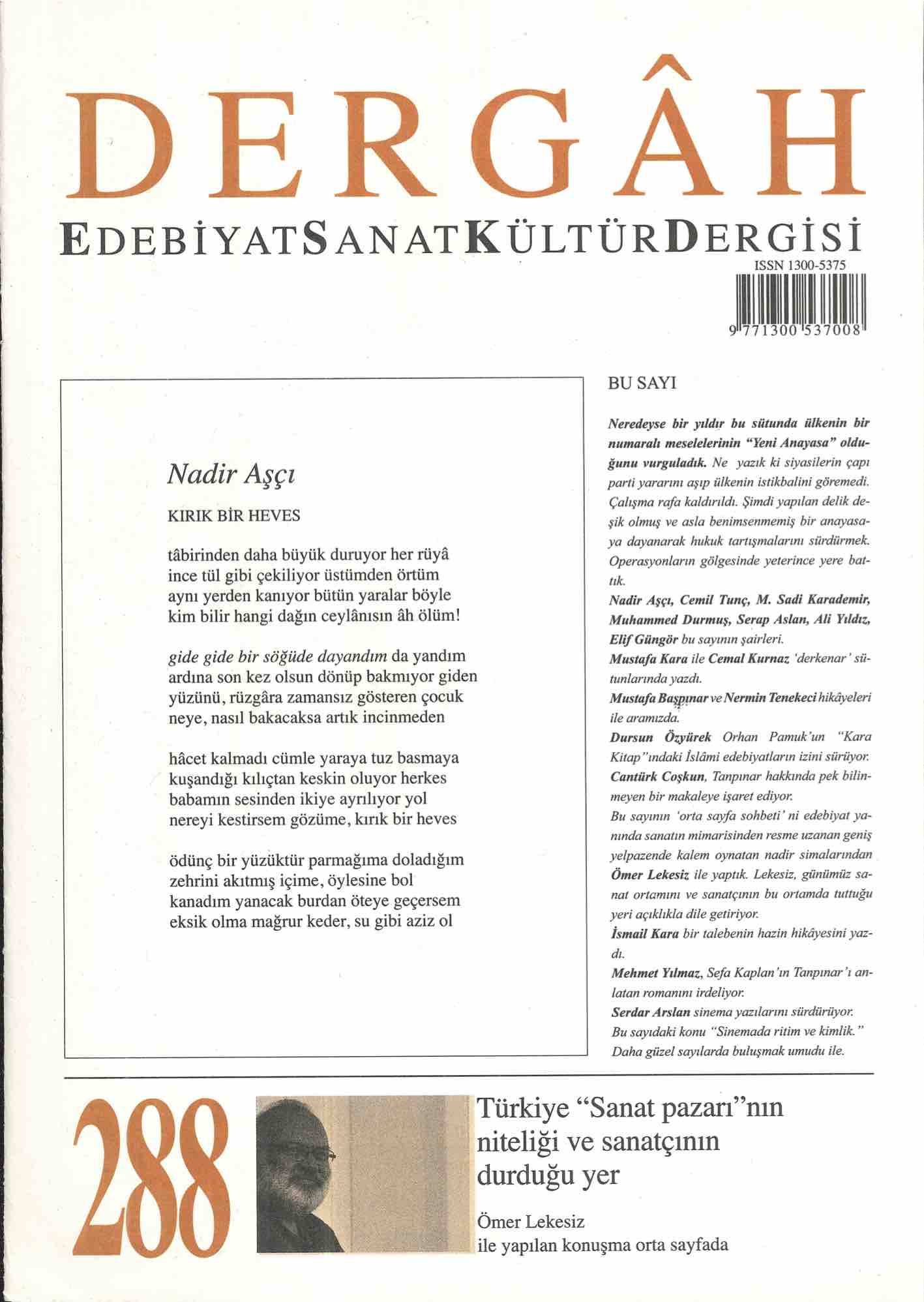 288. Sayı Kapağı