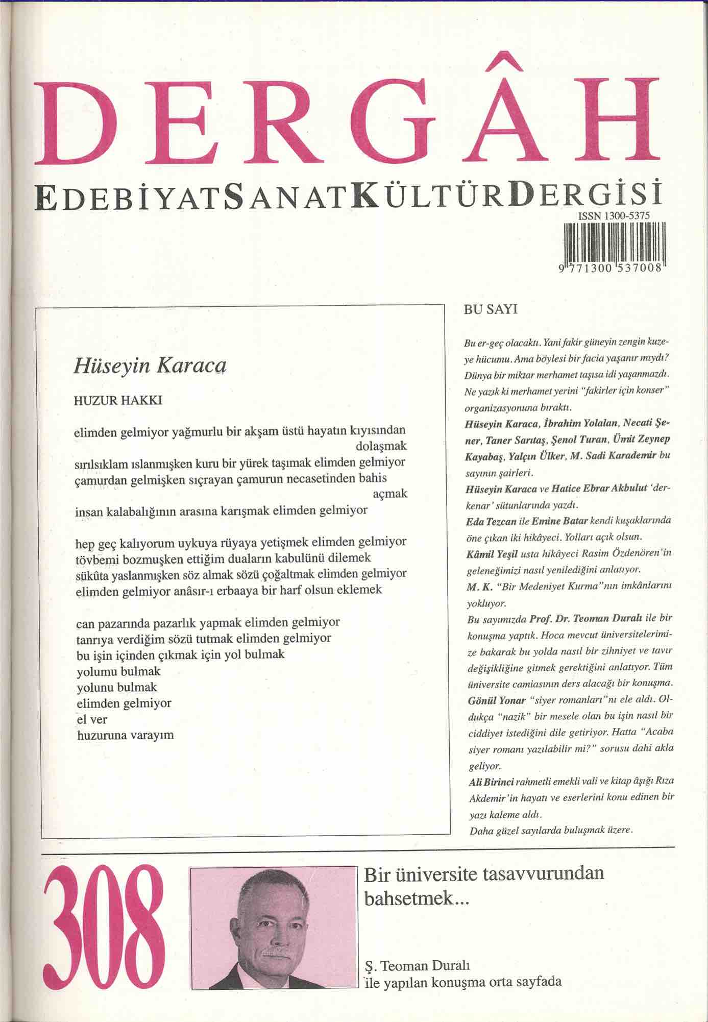 308. Sayı Kapağı