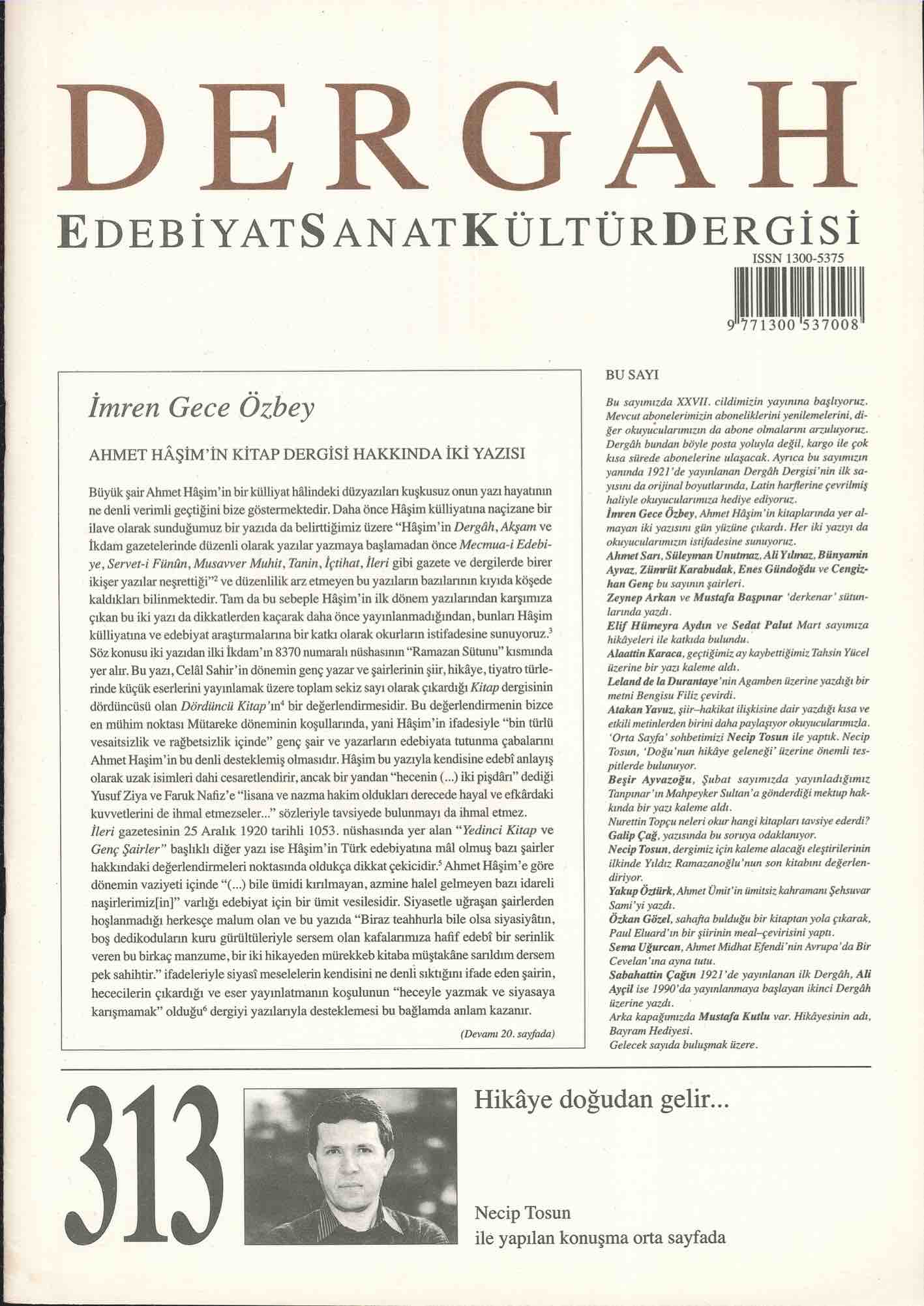 313. Sayı Kapağı