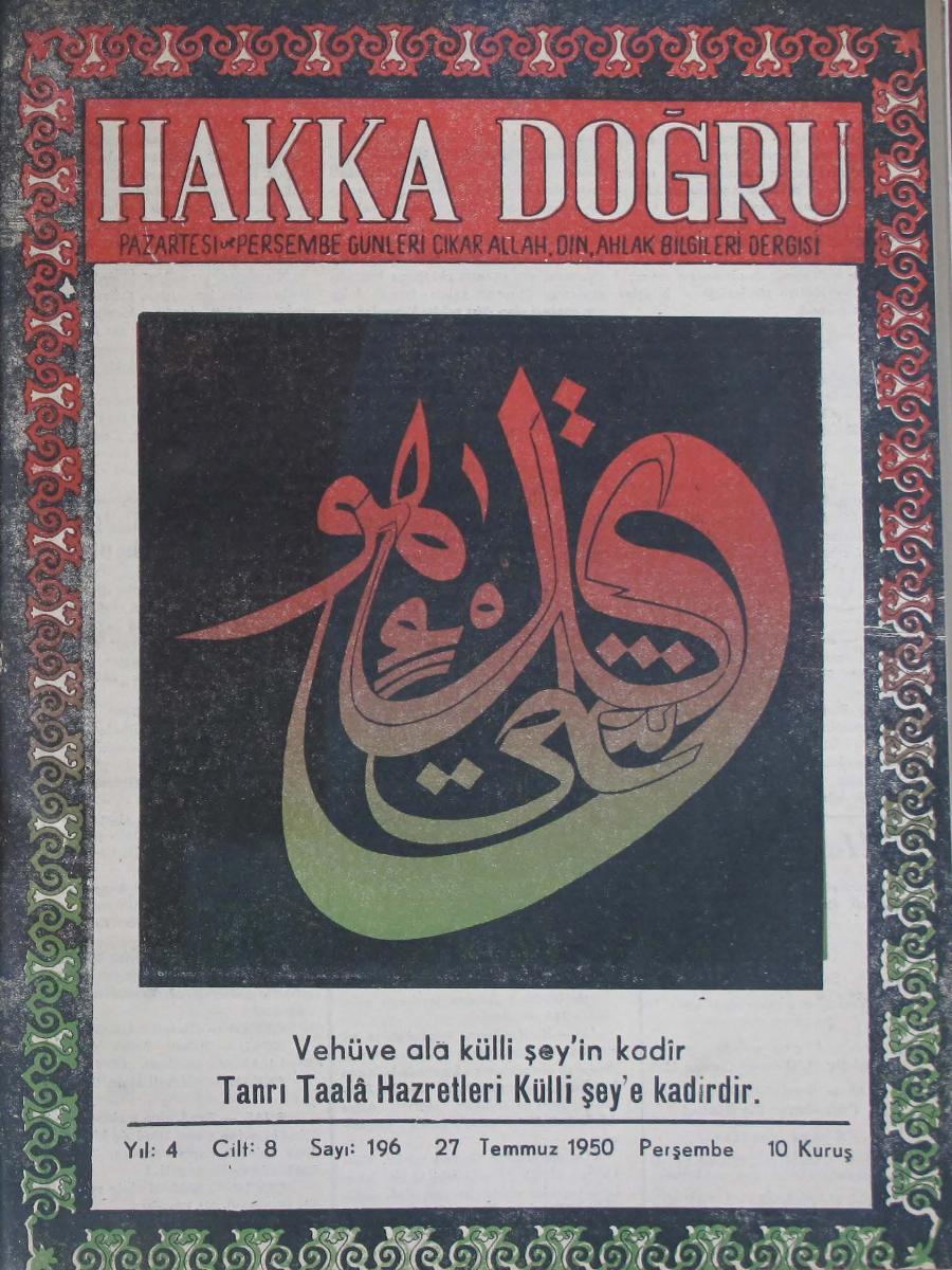 8. Cilt 196. Sayı Kapağı