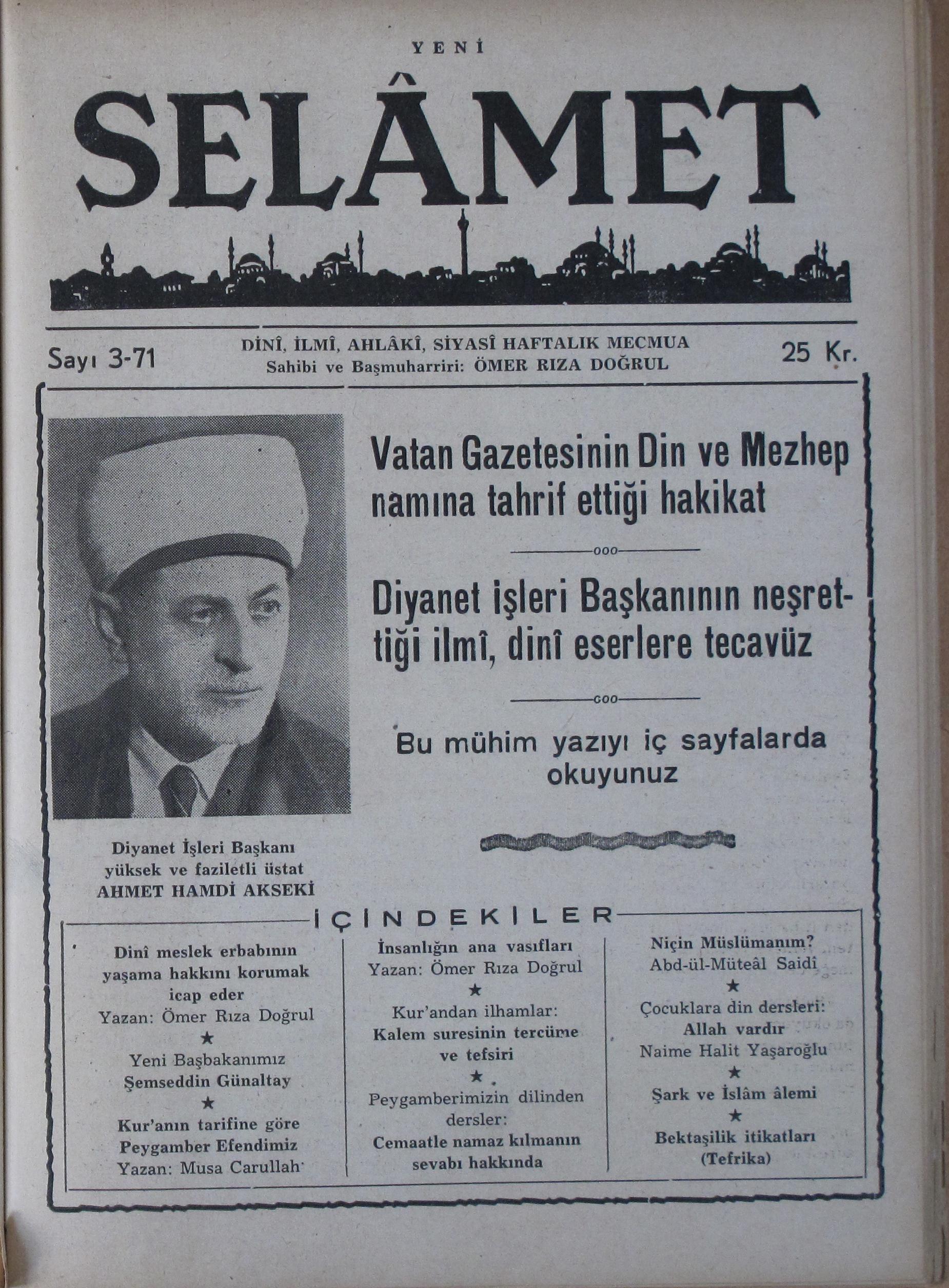 3. Cilt 71. Sayı Kapağı