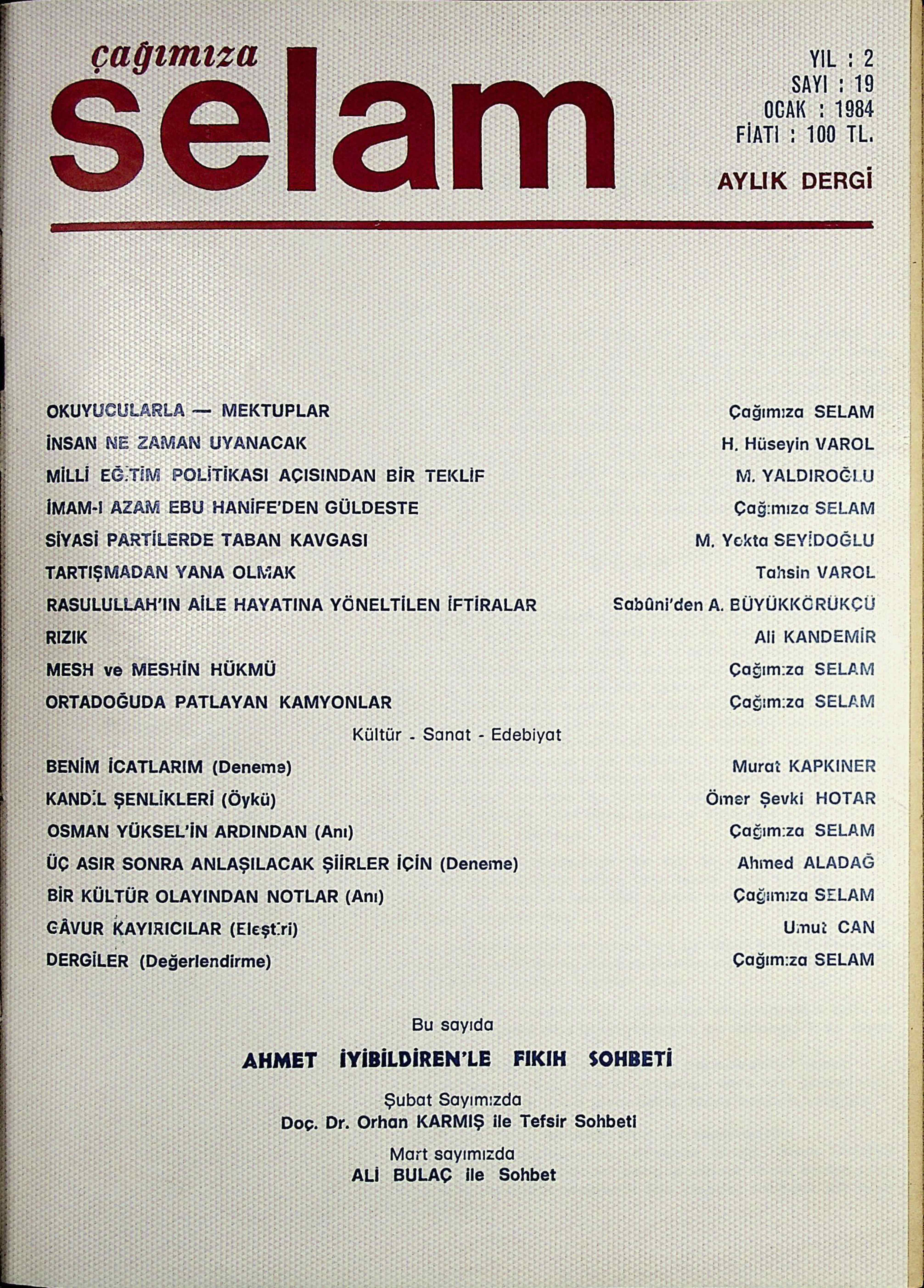 19. Sayı Kapağı