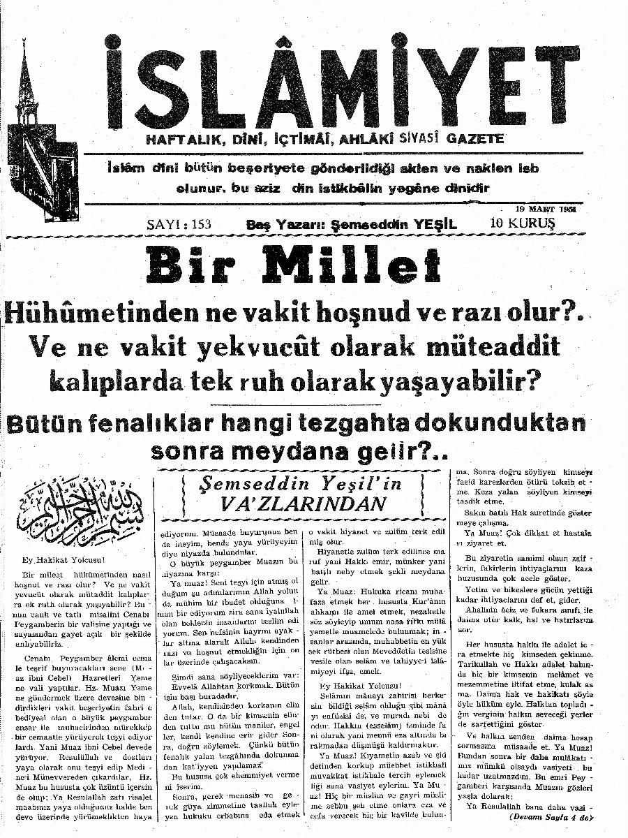 3. Cilt 153. Sayı Kapağı