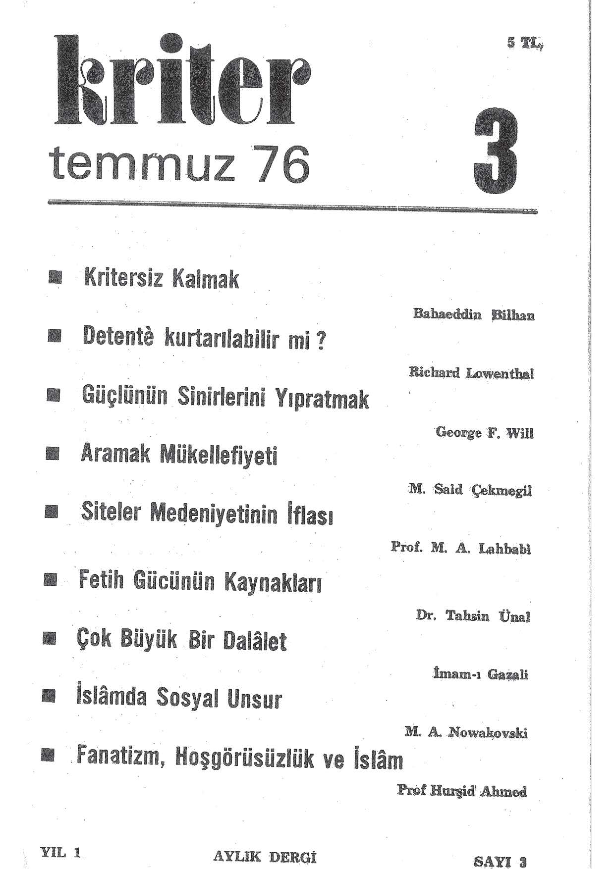 1. Cilt 3. Sayı Kapağı