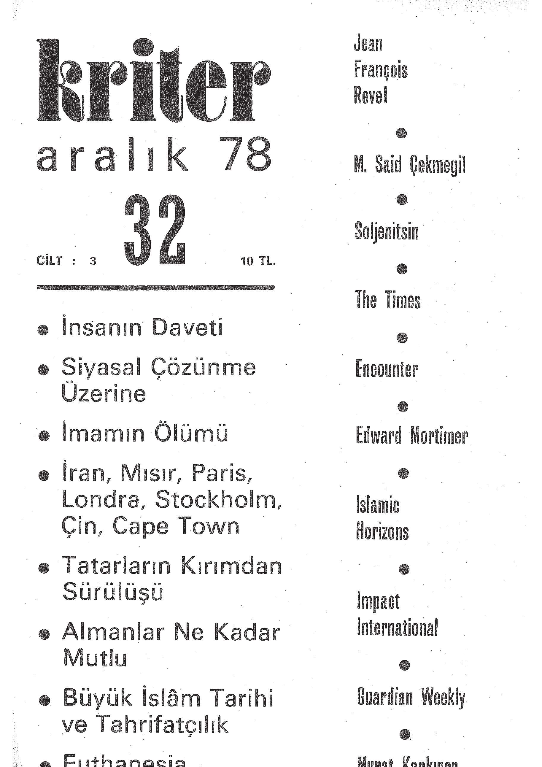 3. Cilt 32. Sayı Kapağı