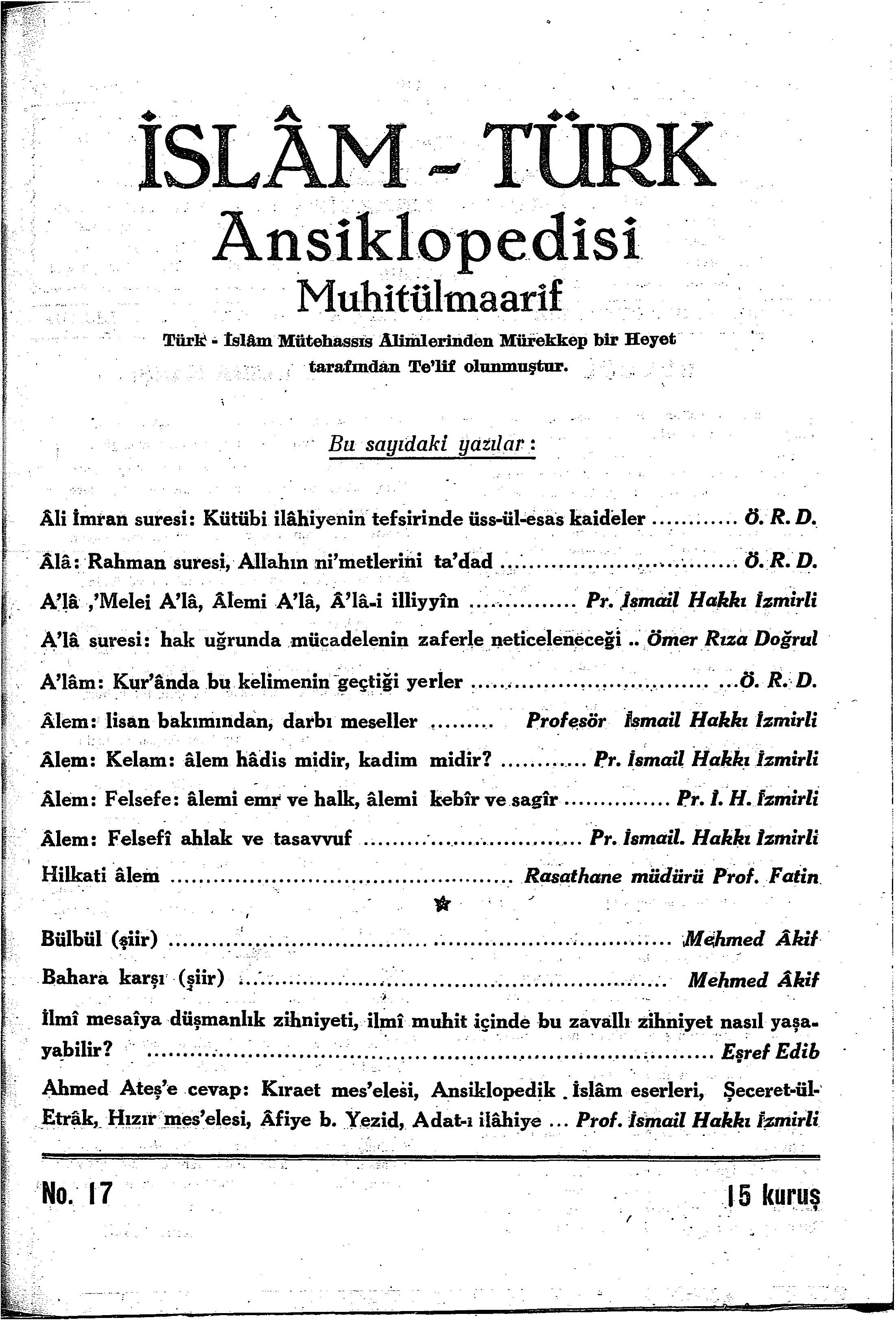 1. Cilt 17. Sayı Kapağı