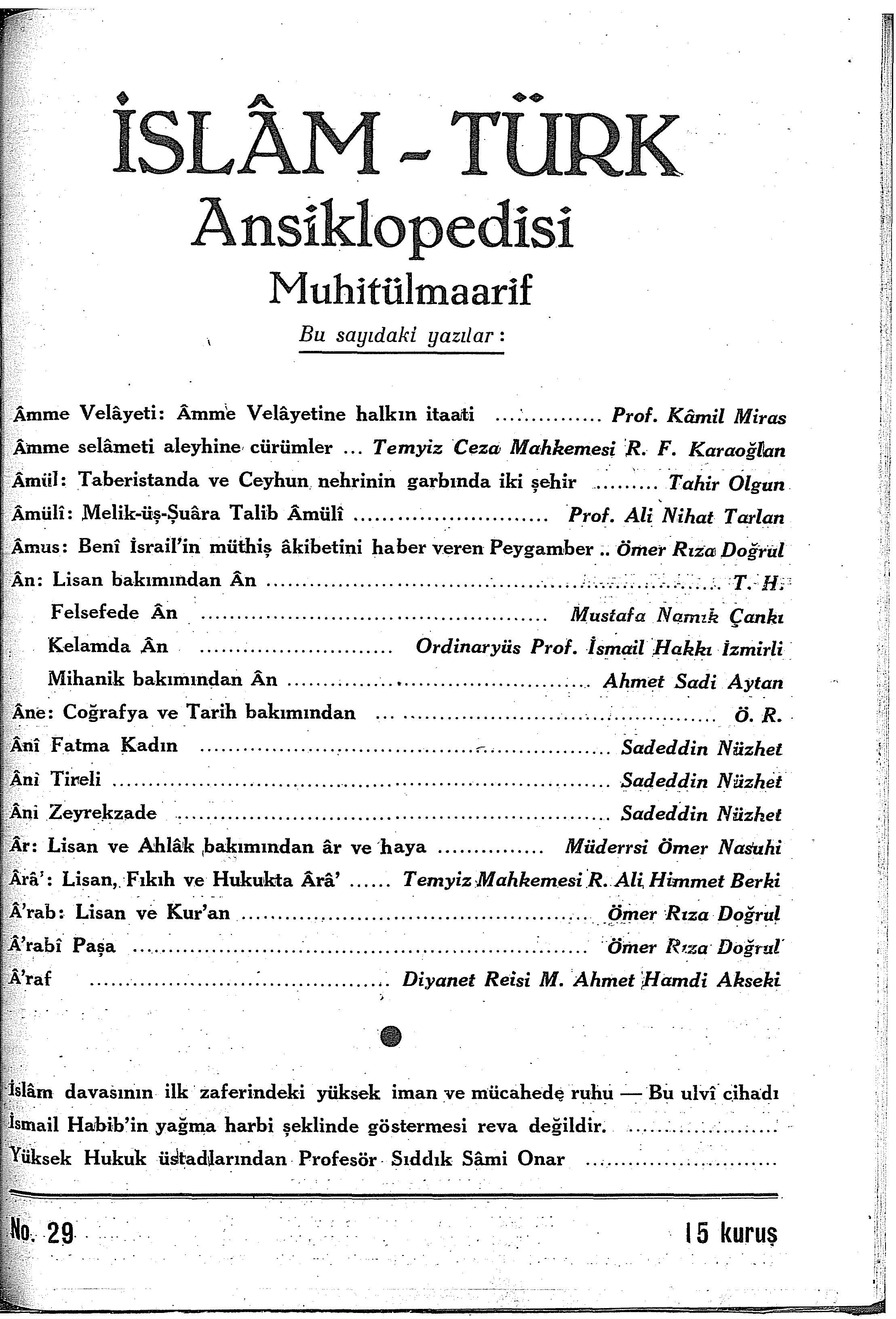 1. Cilt 29. Sayı Kapağı