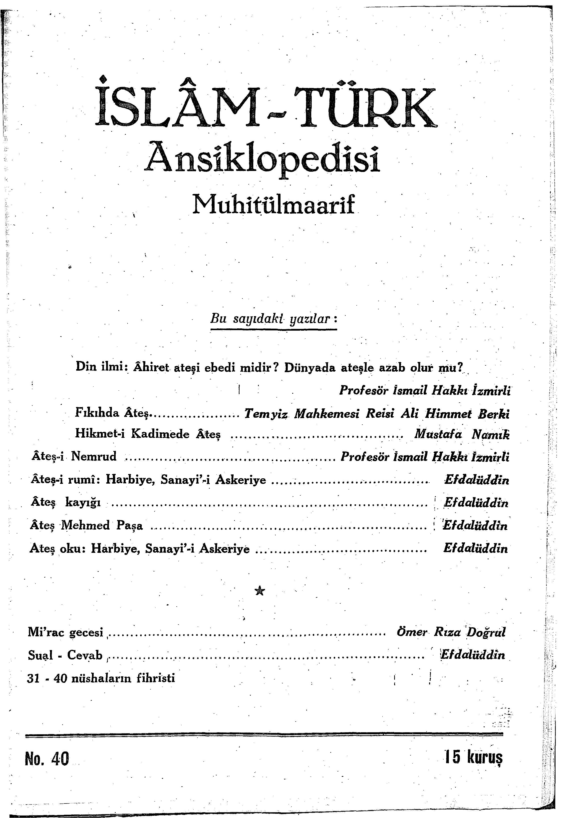 1. Cilt 40. Sayı Kapağı