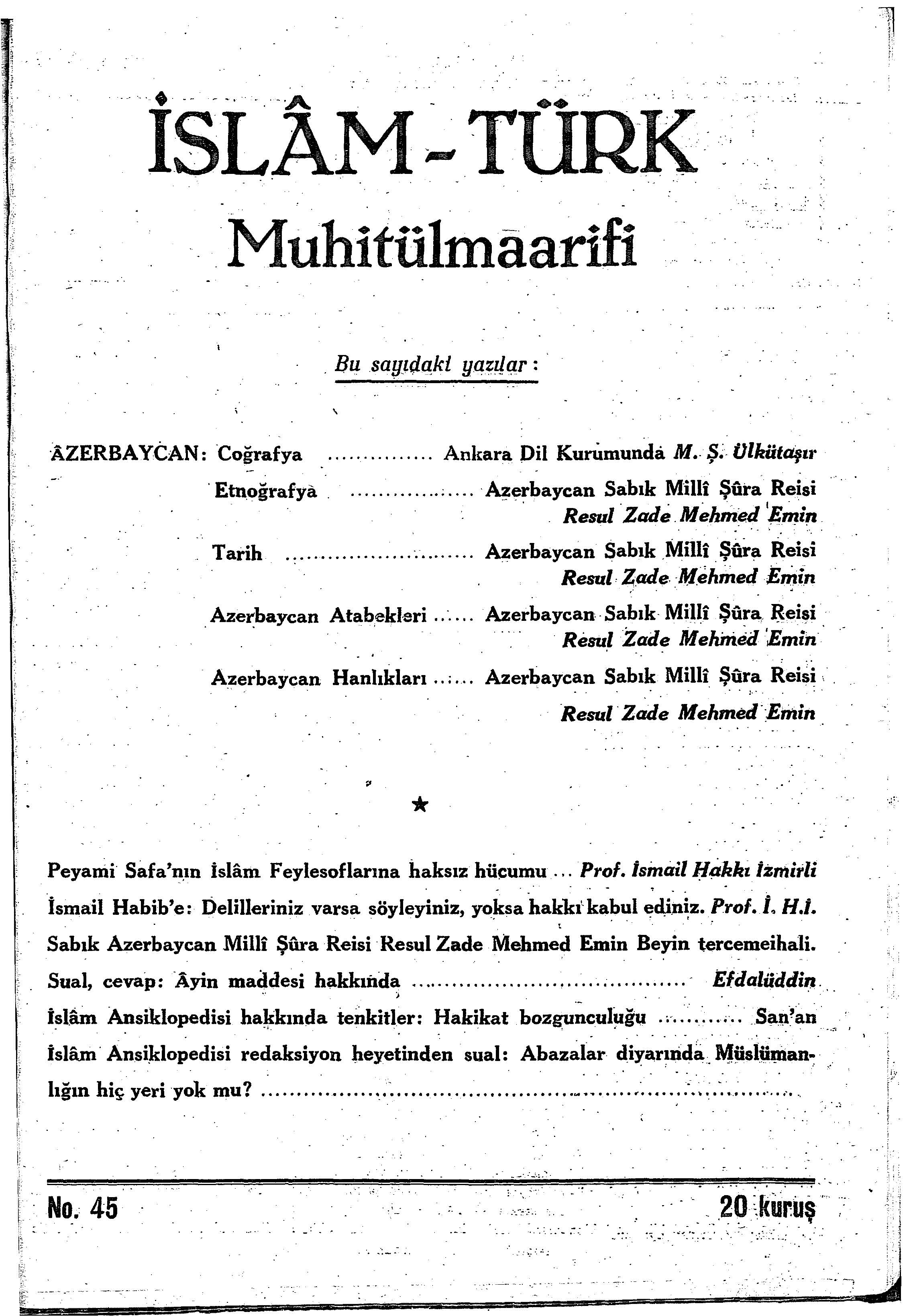 1. Cilt 45. Sayı Kapağı