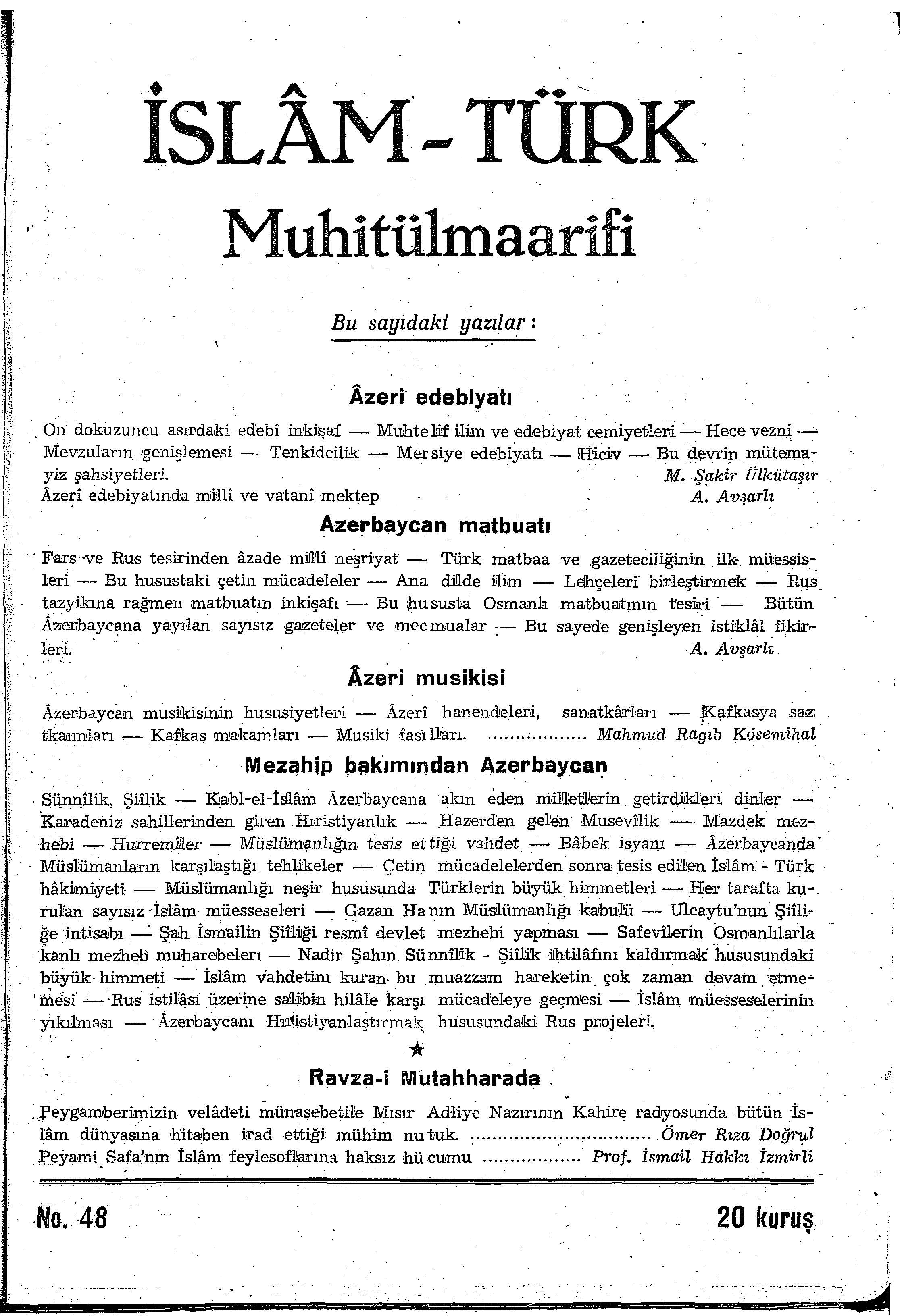 1. Cilt 48. Sayı Kapağı