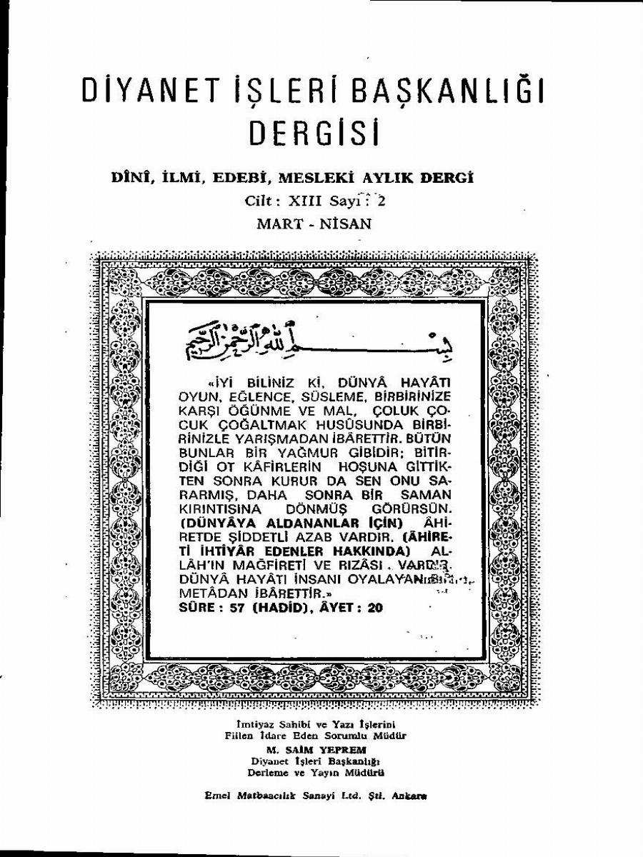 13. Cilt 2. Sayı Kapağı