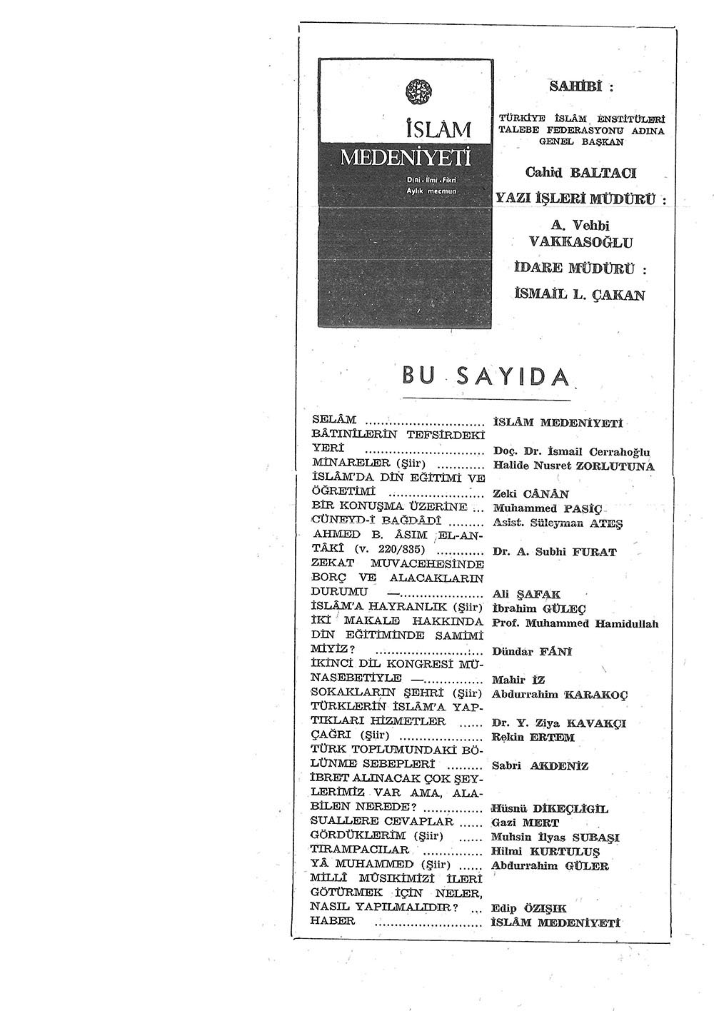 1. Cilt 11. Sayı Kapağı