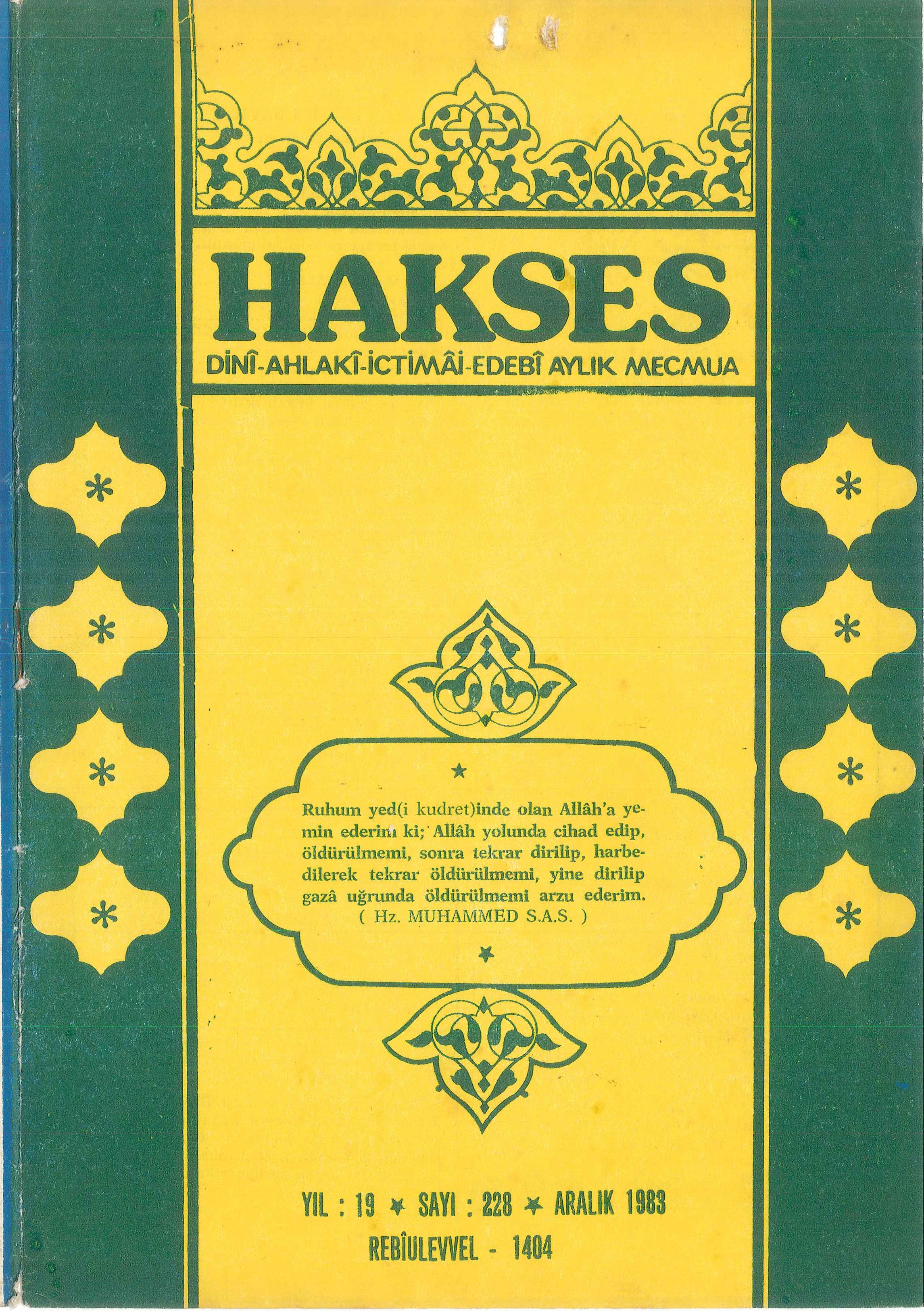 228. Sayı Kapağı