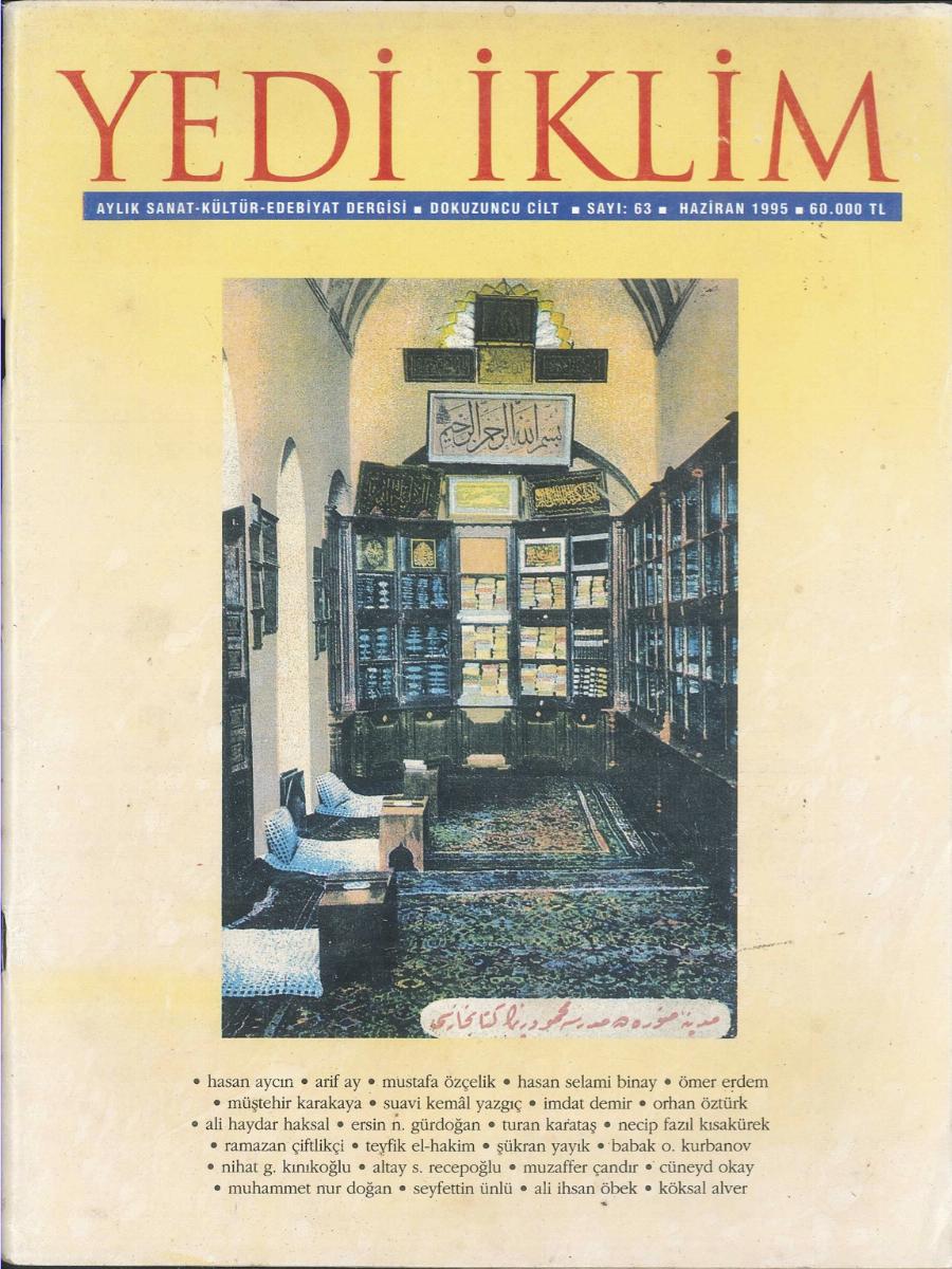 9. Cilt 63. Sayı Kapağı