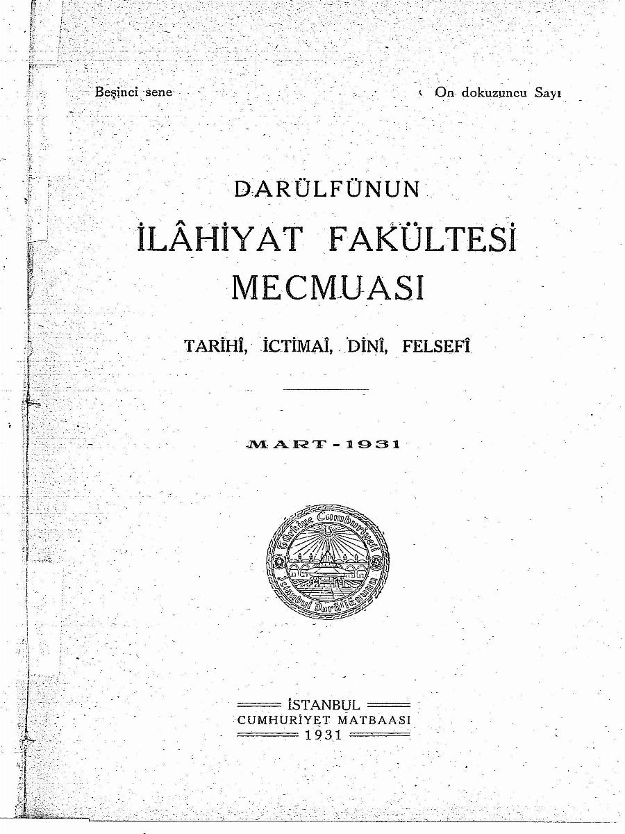 5. Cilt 19. Sayı Kapağı