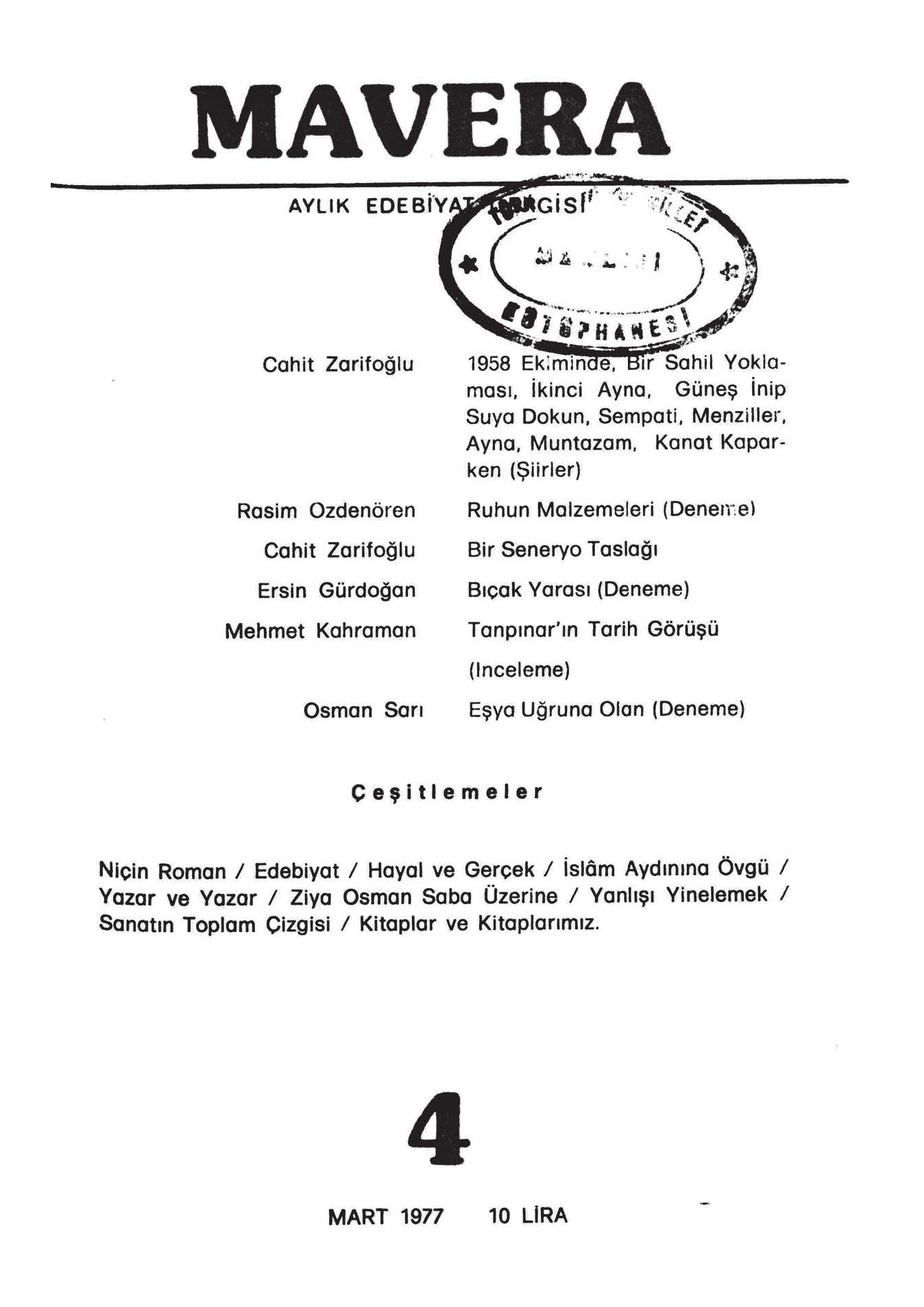 1. Cilt 4. Sayı Kapağı