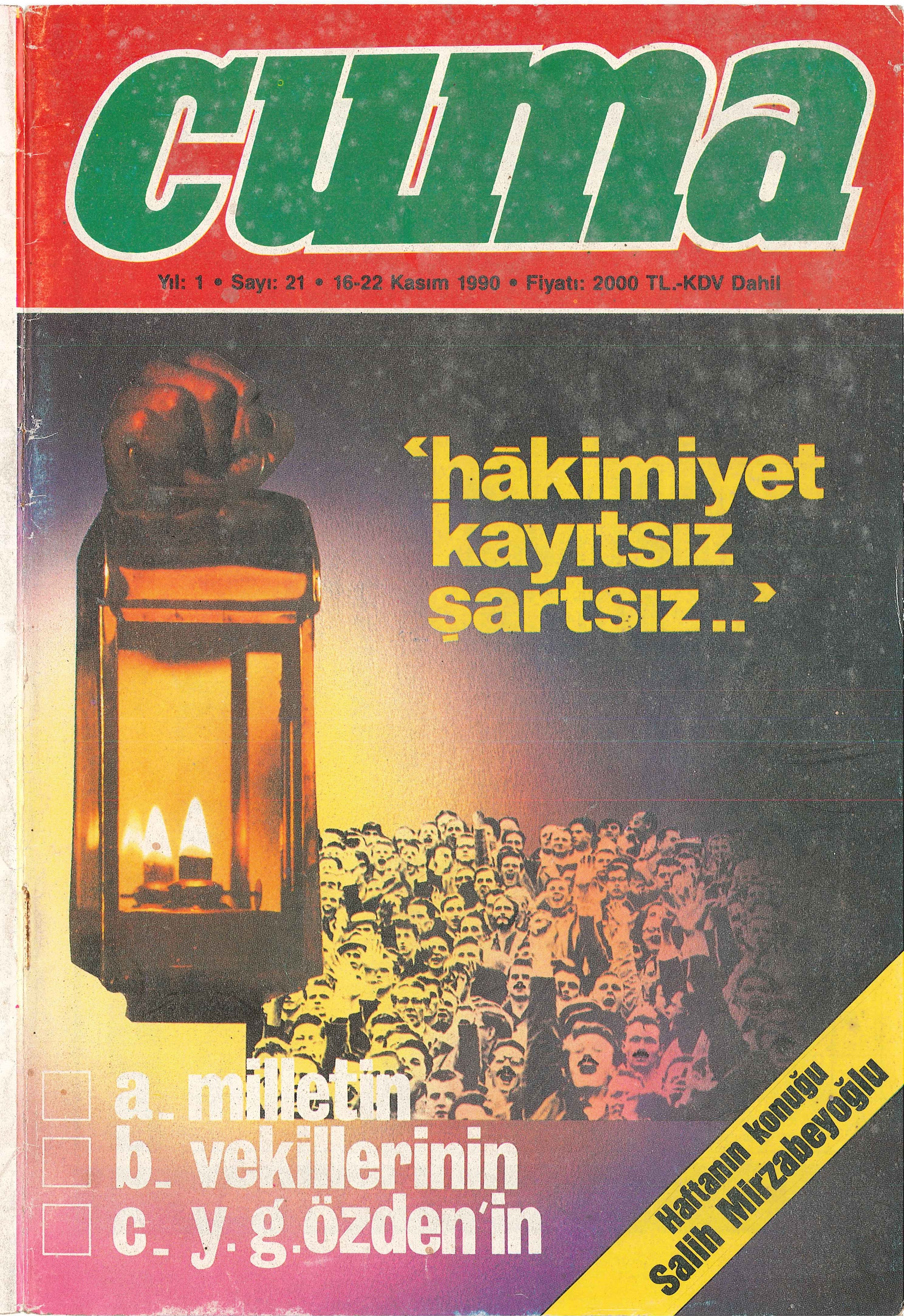 1. Cilt 21. Sayı Kapağı
