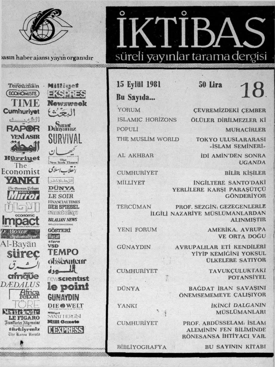 1. Cilt 18. Sayı Kapağı