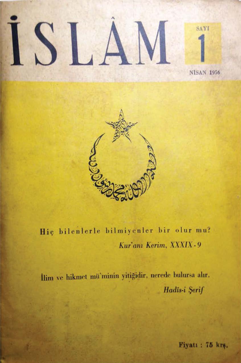 1. Cilt 1. Sayı Kapağı